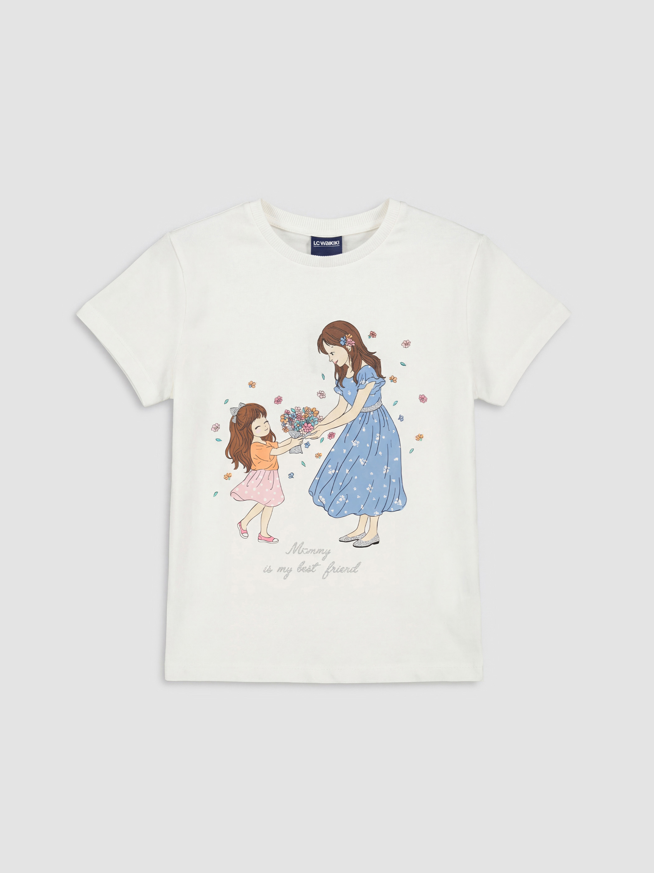 LCW Kids Baskılı Kız Çocuk Tişört