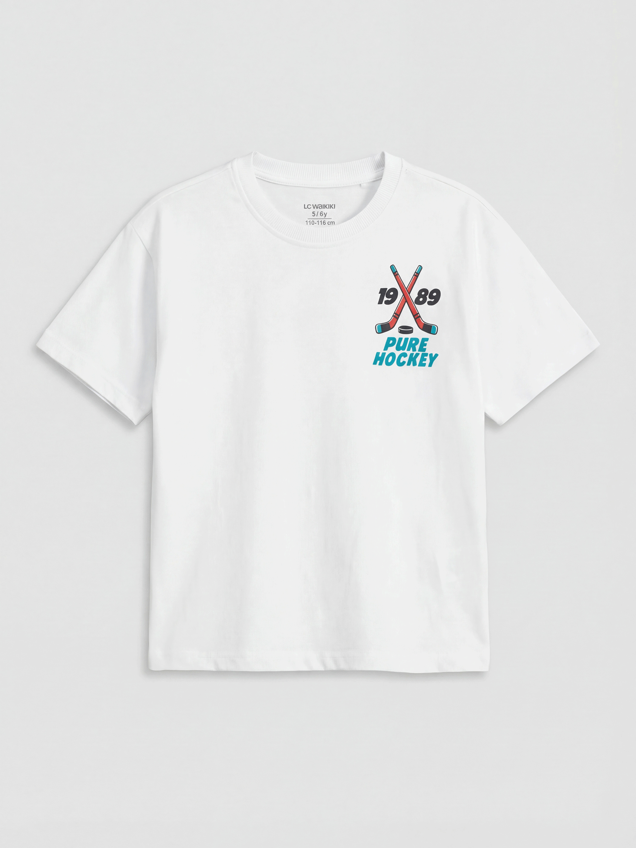 LCW Kids Bisiklet Yaka Baskılı Erkek Çocuk Tişört