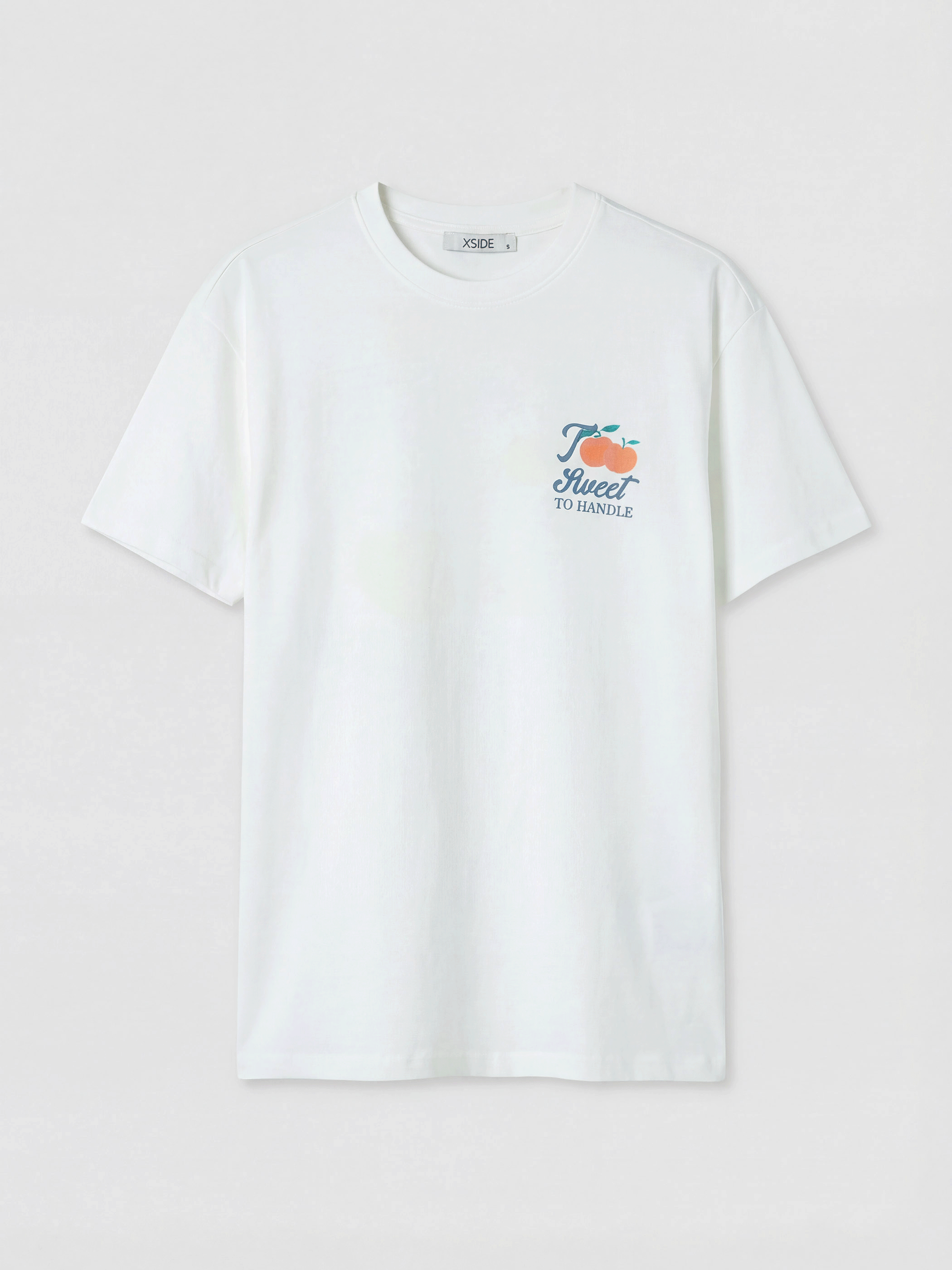 XSIDE Bisiklet Yaka Baskılı Oversize Kadın Tişört