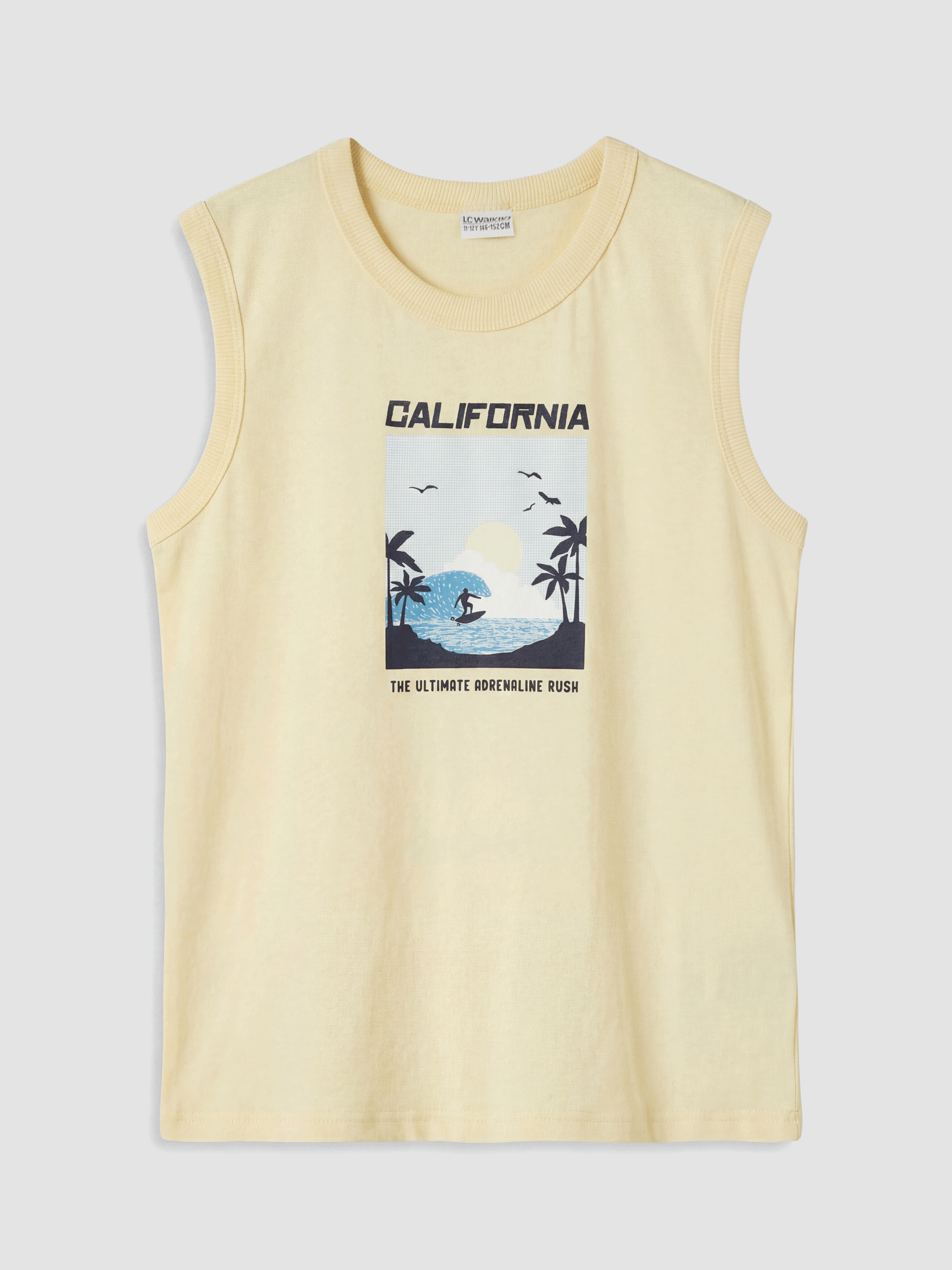 LCW Kids Bisiklet Yaka California Baskılı Erkek Çocuk Atlet