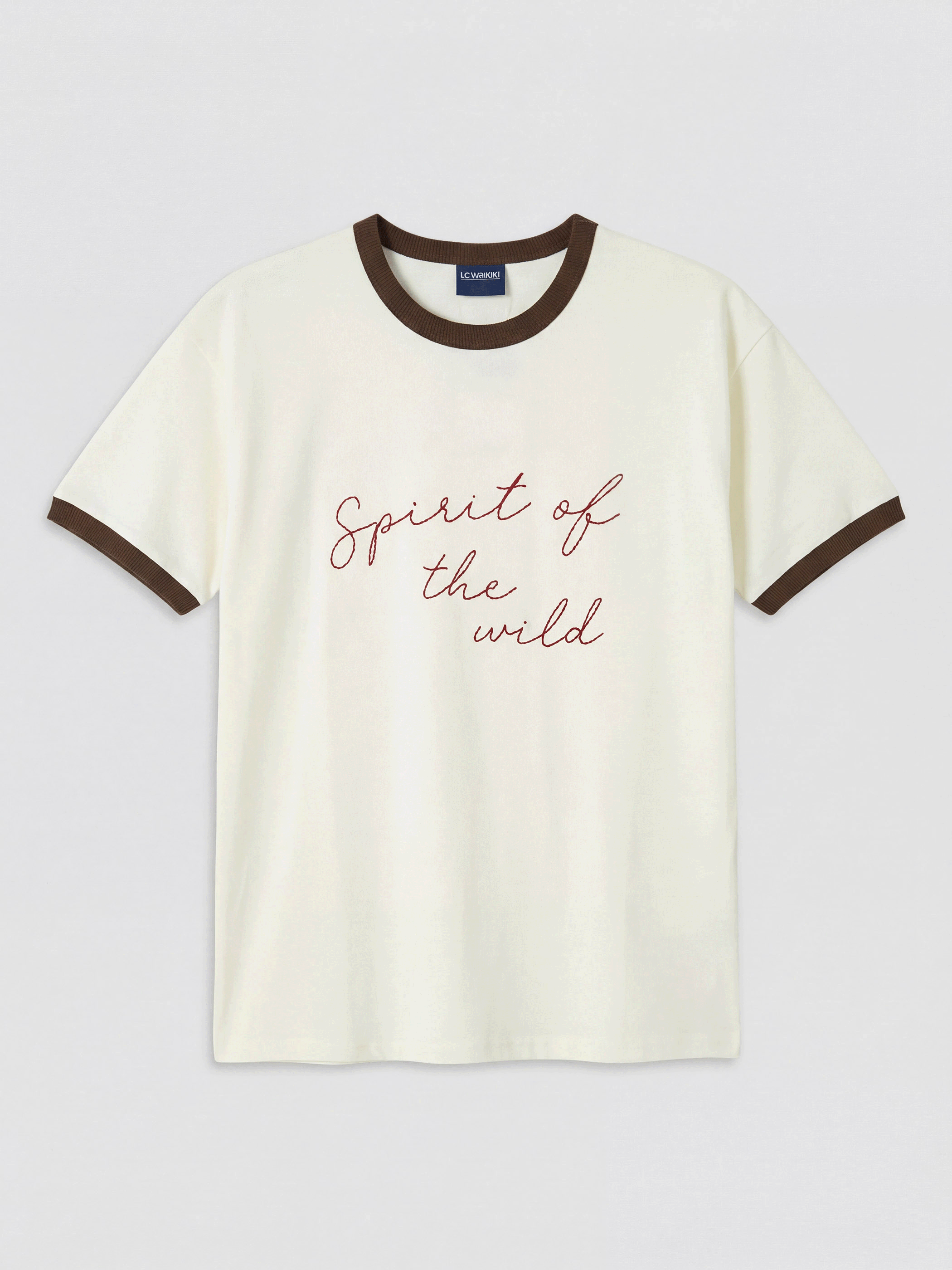 LCW Kids Bisiklet Yaka Yazı Baskılı Erkek Çocuk Tişört