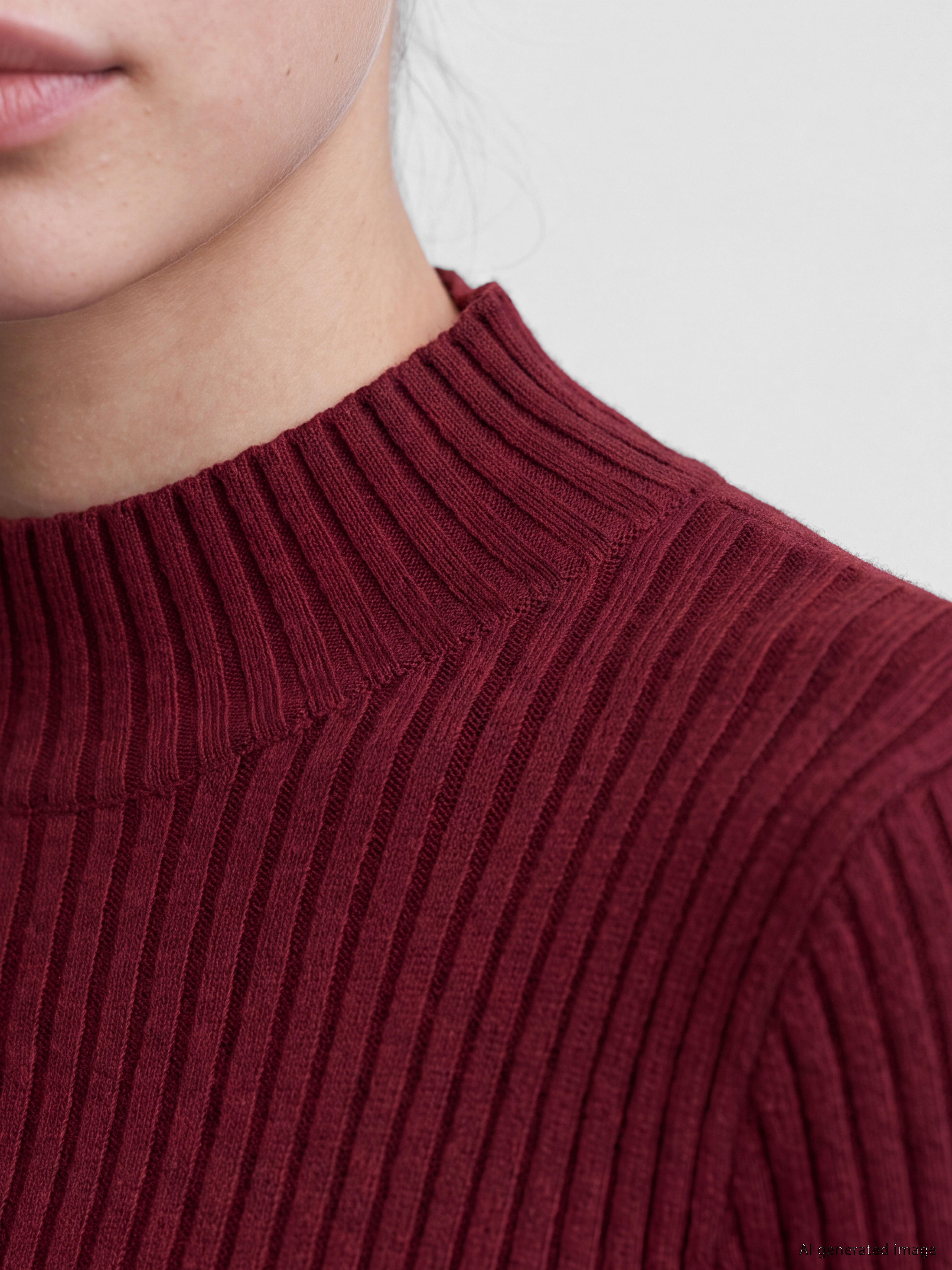 Mock Turtleneck Women's Knitwear Sweater-2