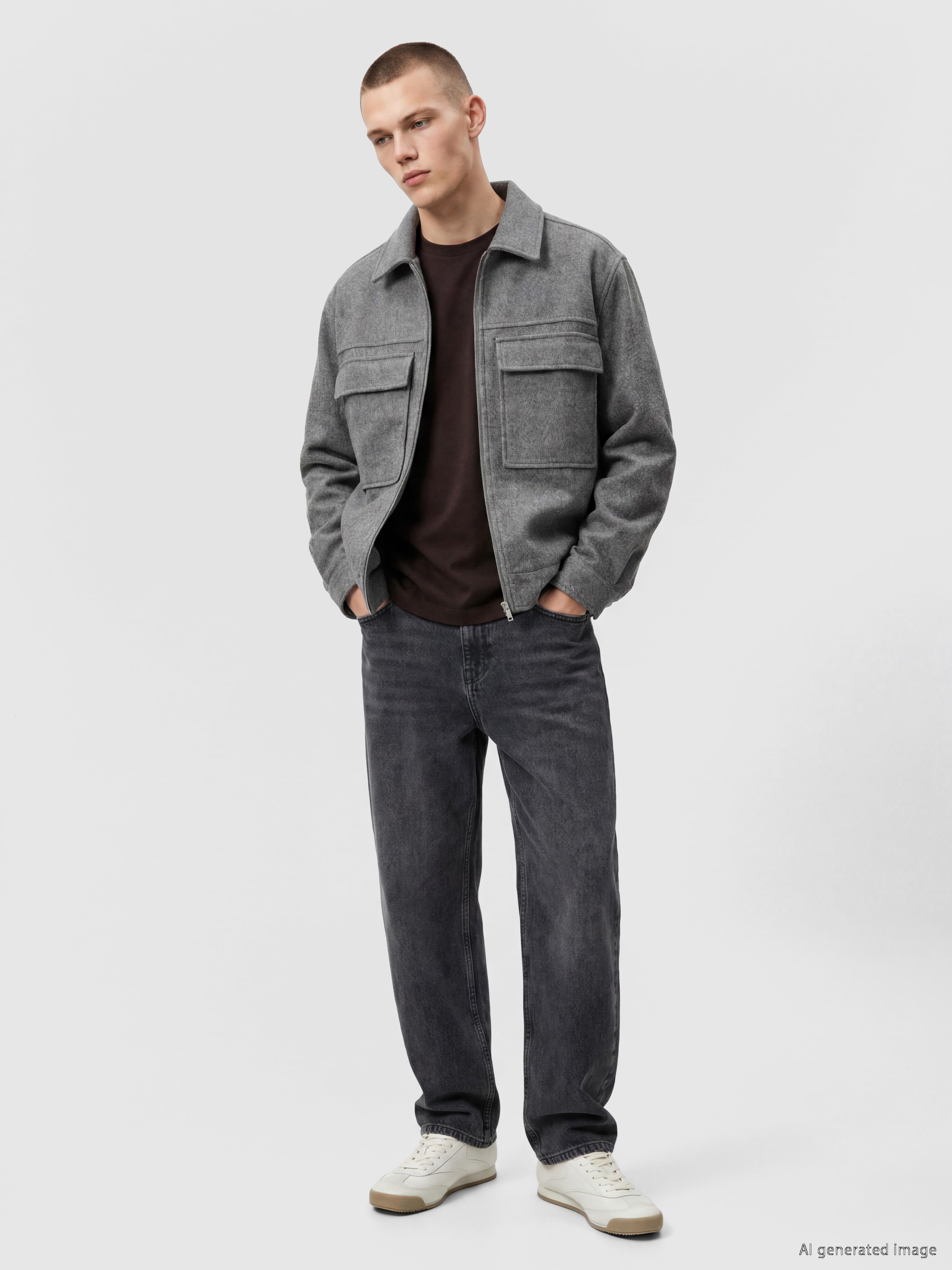 Man Anthracite Overshirt-1