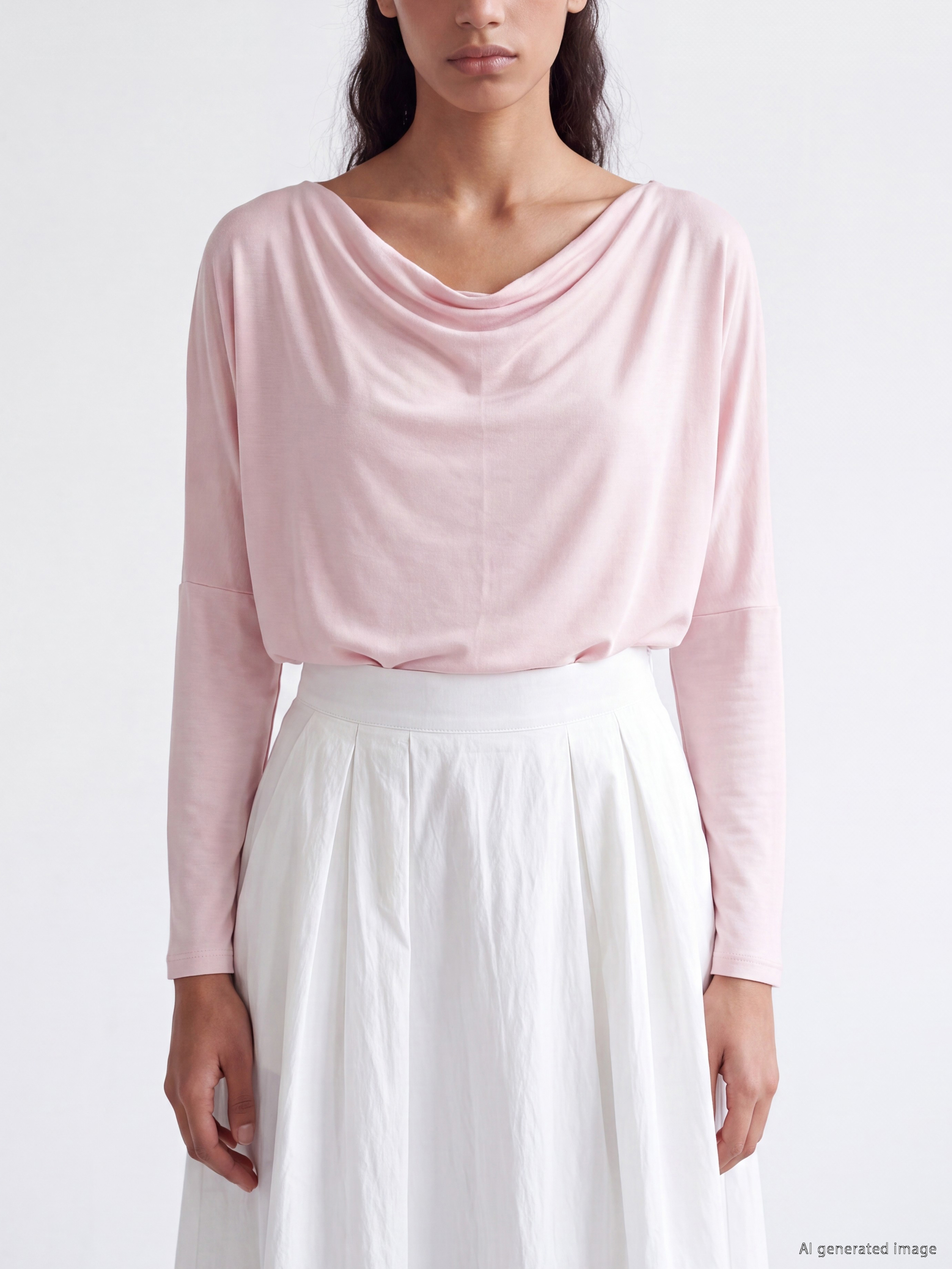Pembe Kayık Yaka Modal Karışımlı Bluz-2