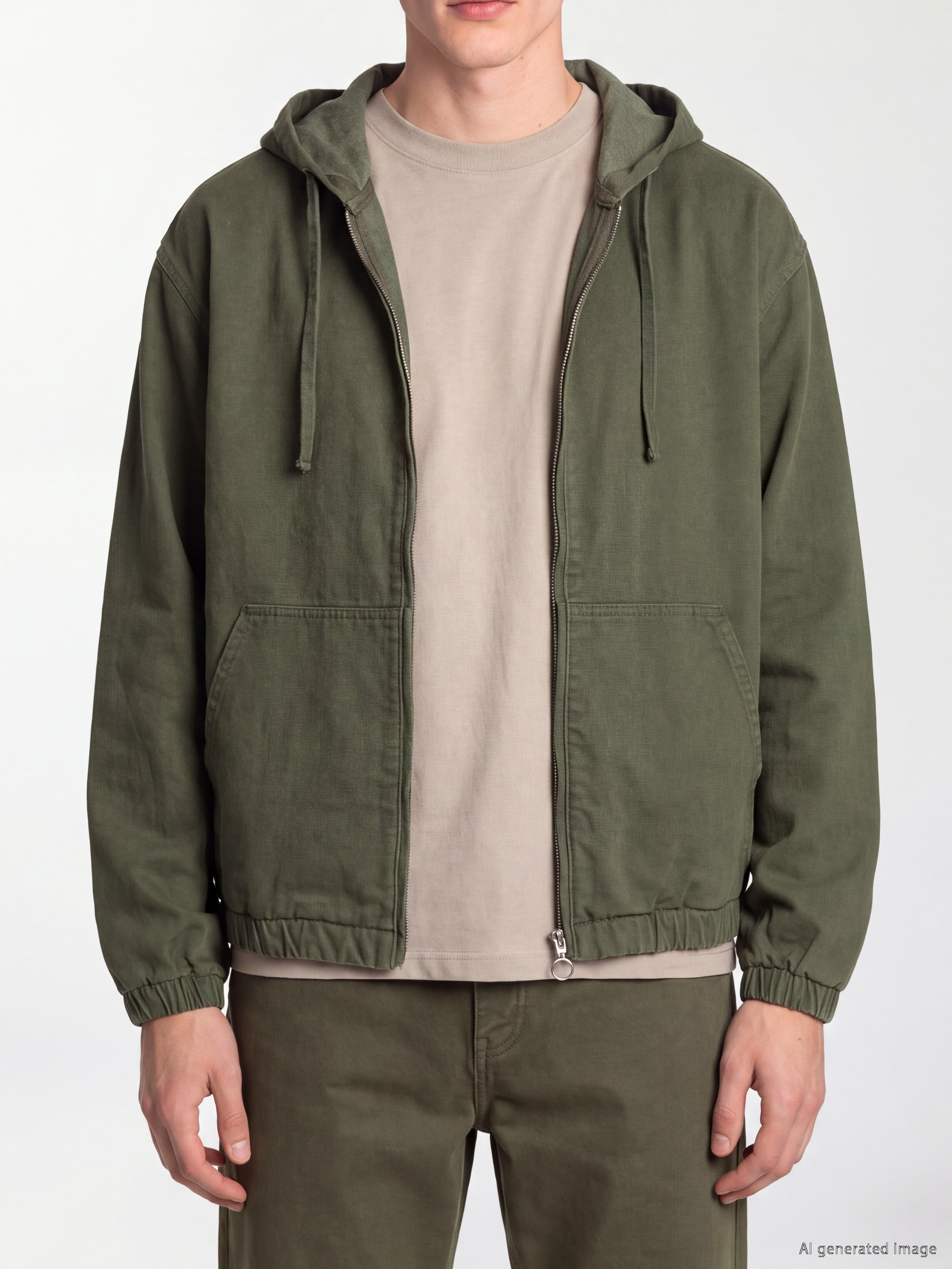 Hooded Zippered Men's Shirt-2