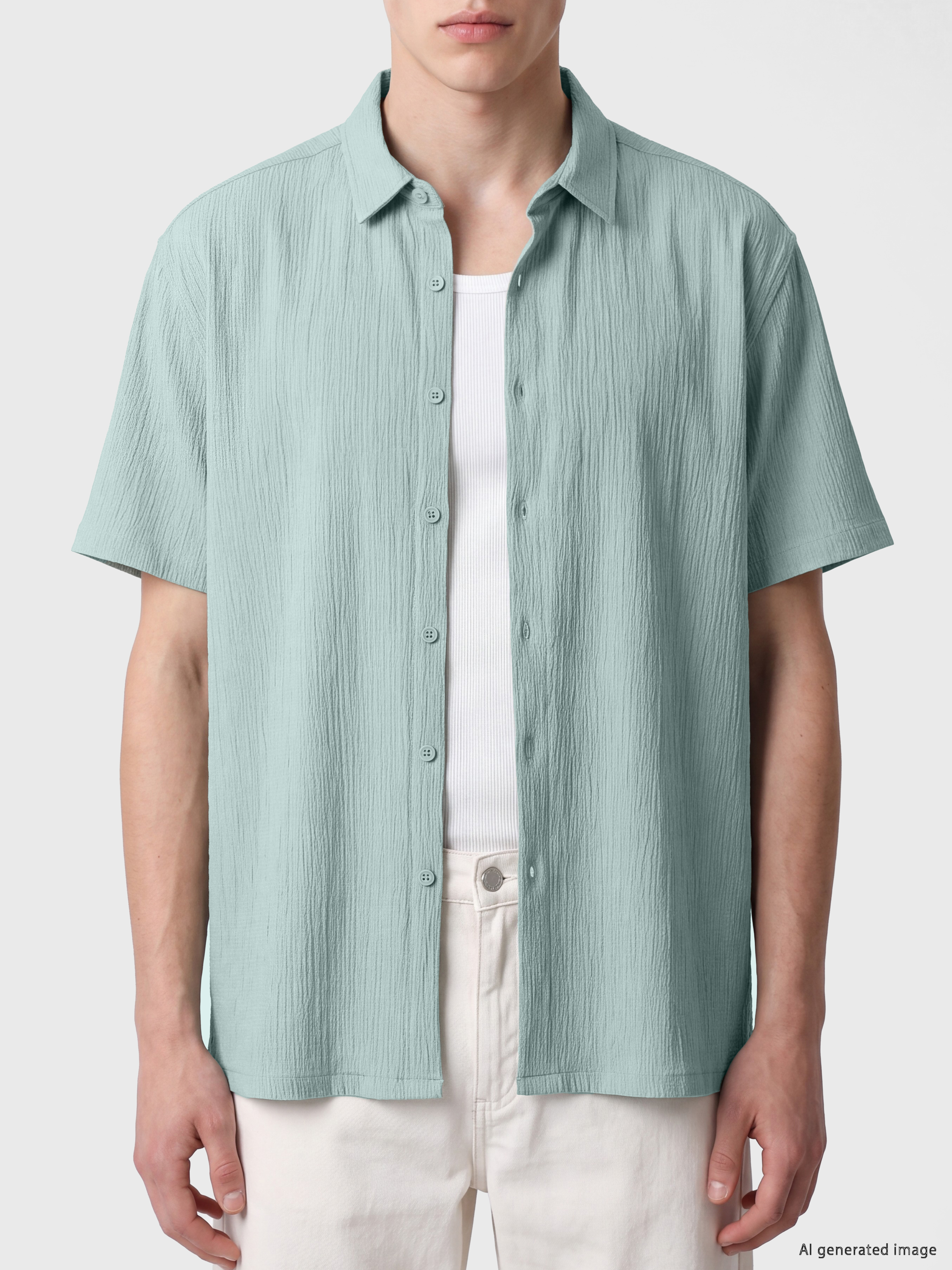 Relaxed Fit Men's Textured Shirt-2