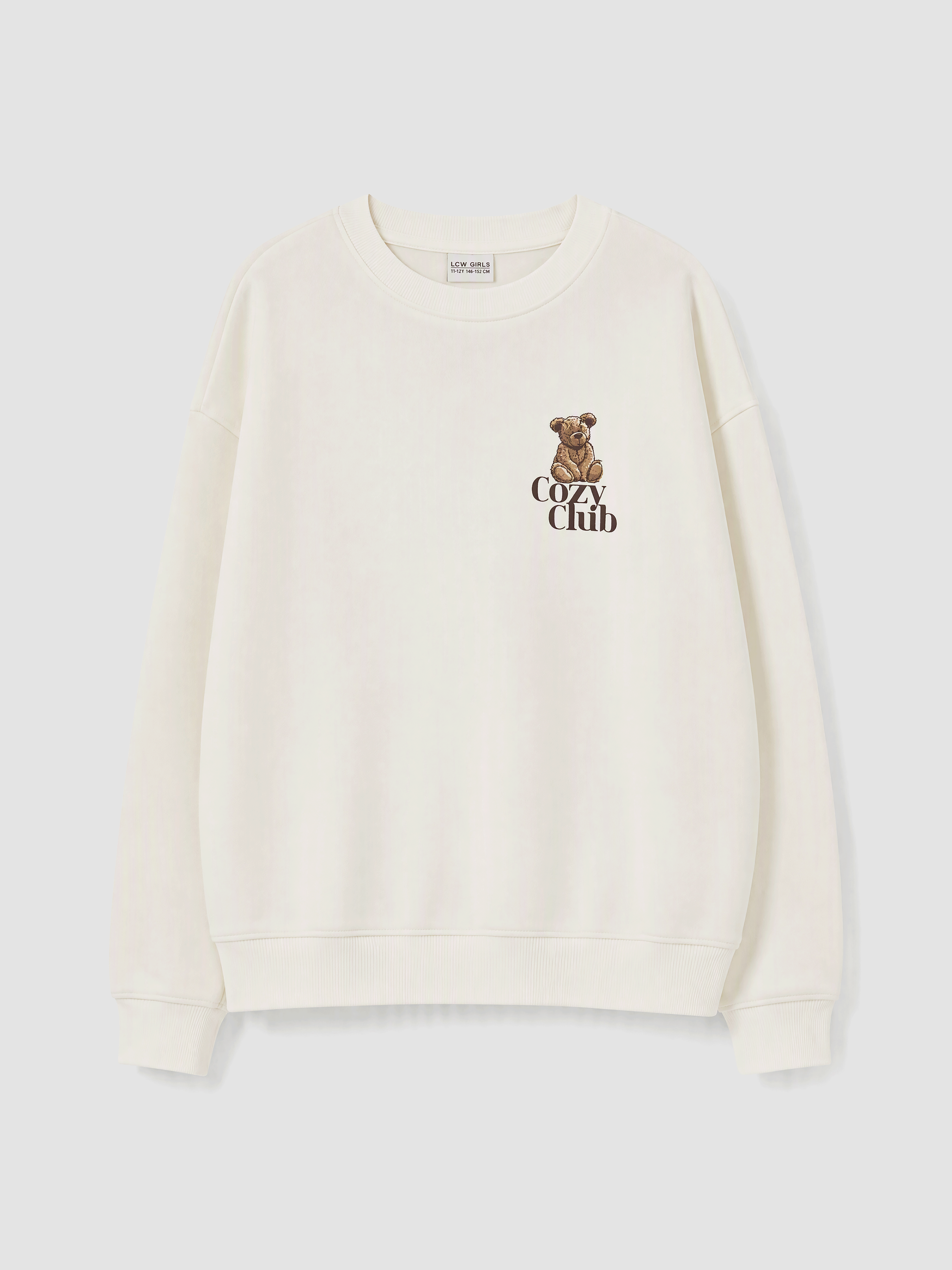 LCW Kids Baskılı Kız Çocuk Kalın Sweatshirt