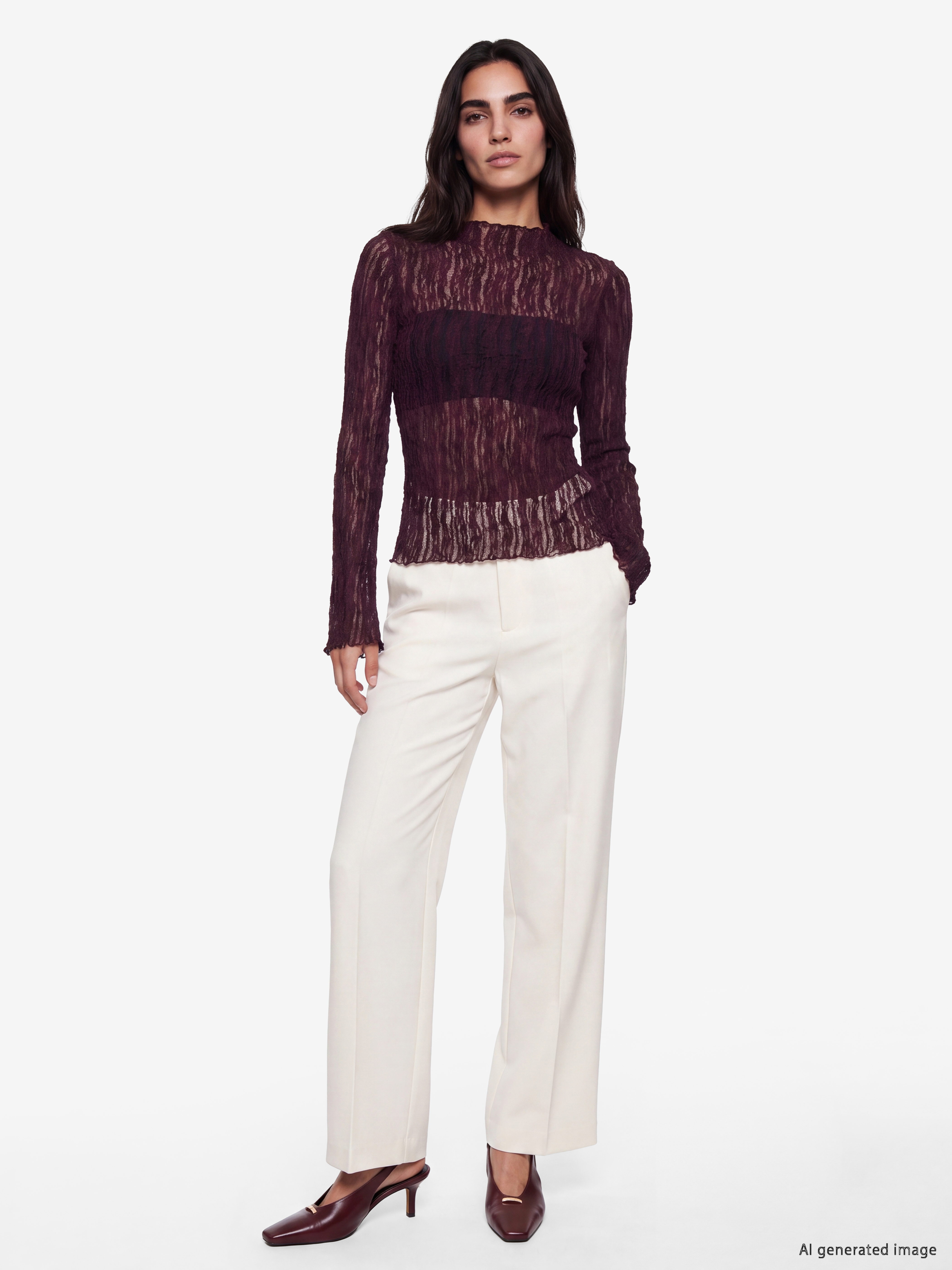 Woman White Trousers