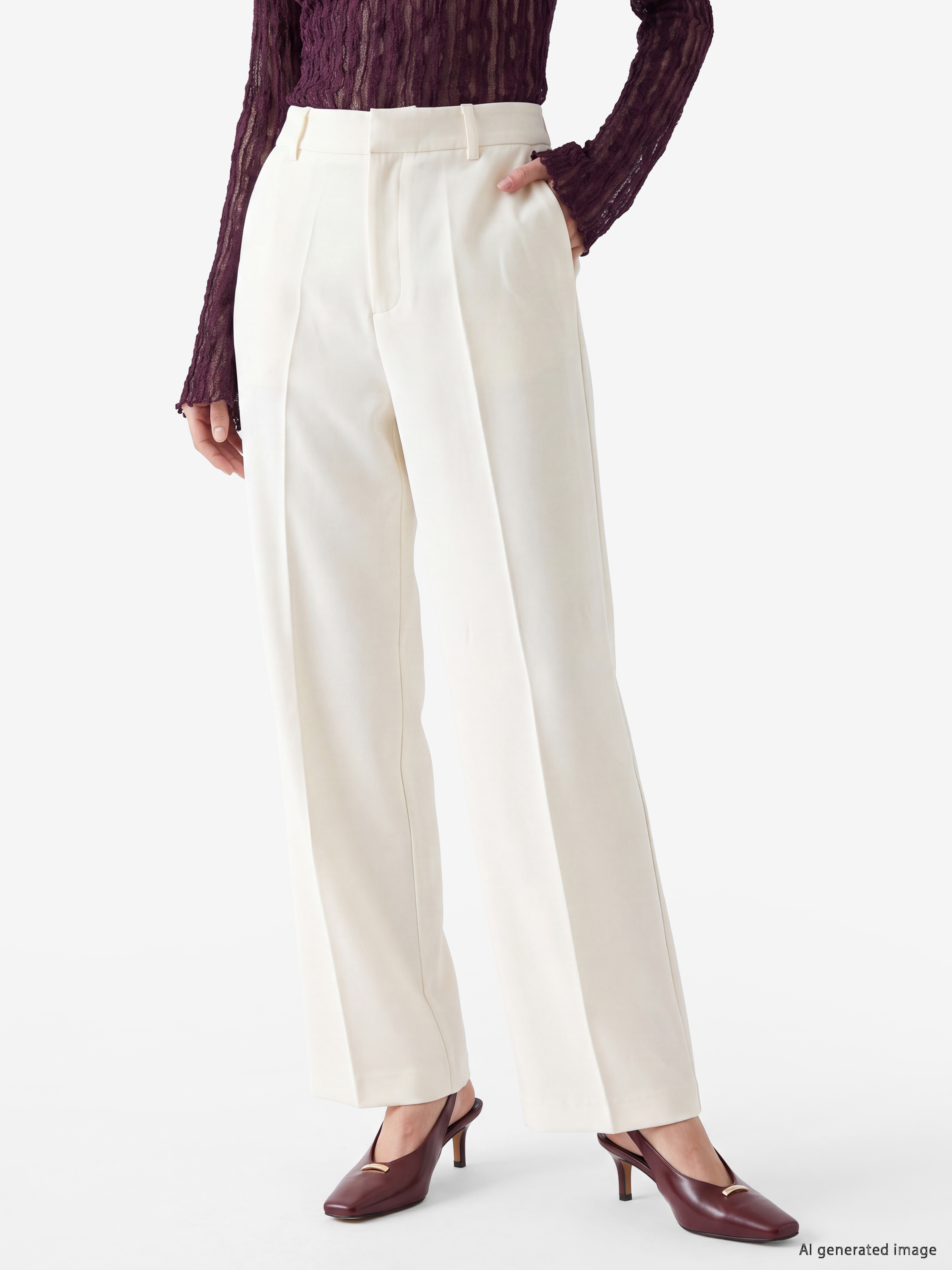 Woman White Trousers-1