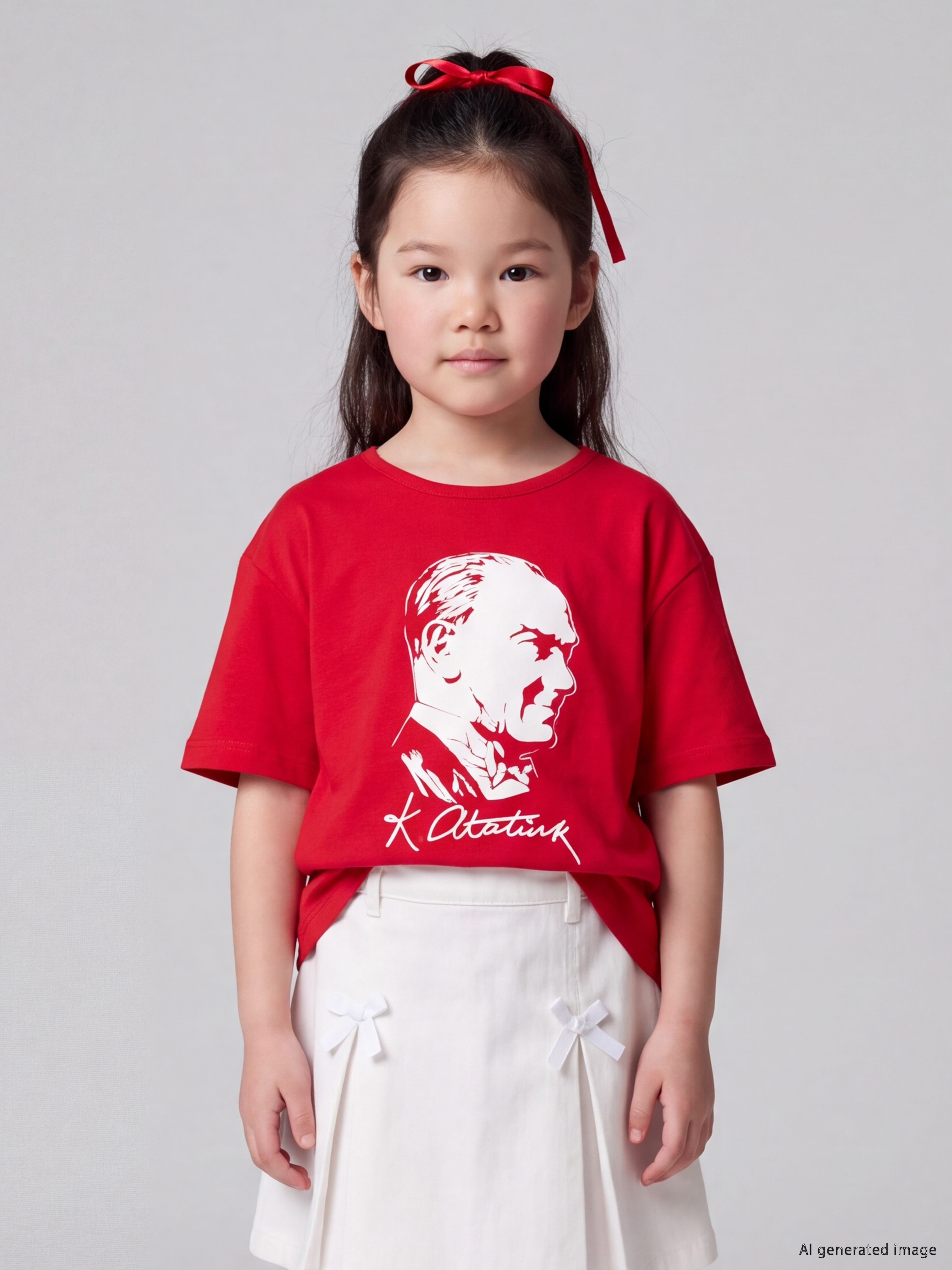 LCW Kids Atatürk Printed Girls' T-Shirt