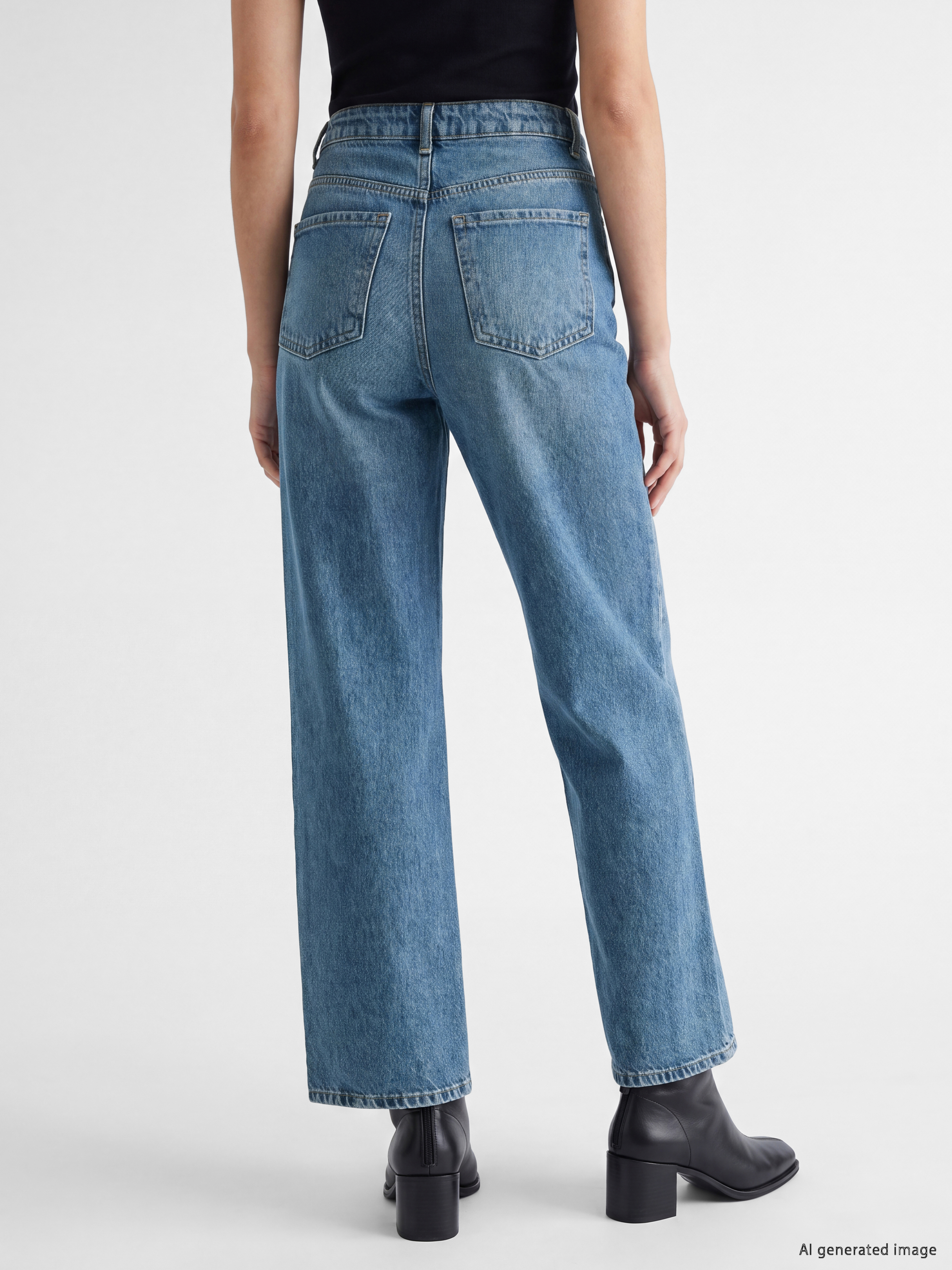 Blugi Straight Fit Pentru Femei-3