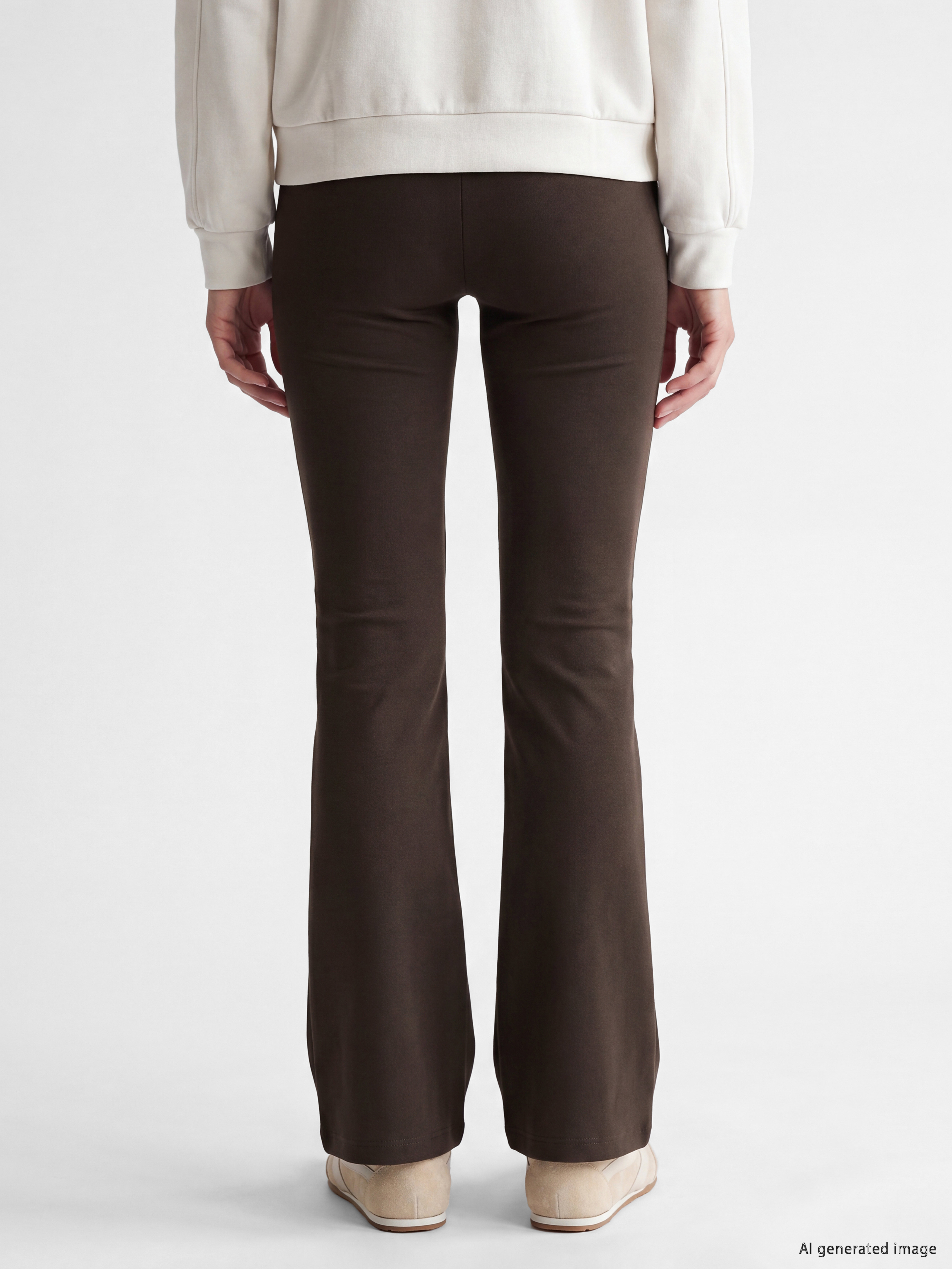 High Waisted Flare Women's Trousers-3