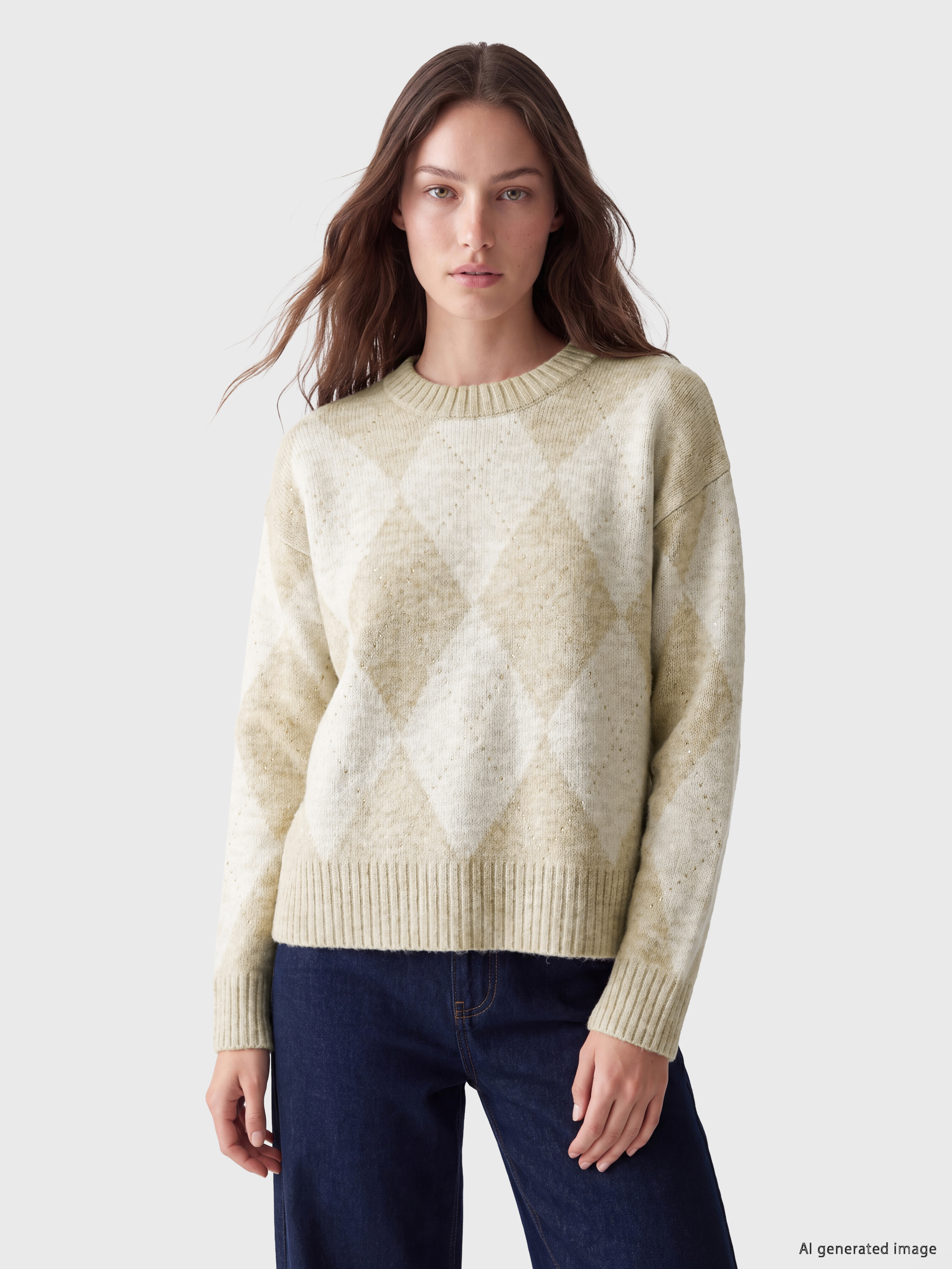 LCW Modest Argyle Patterned Women's Knitwear Sweater