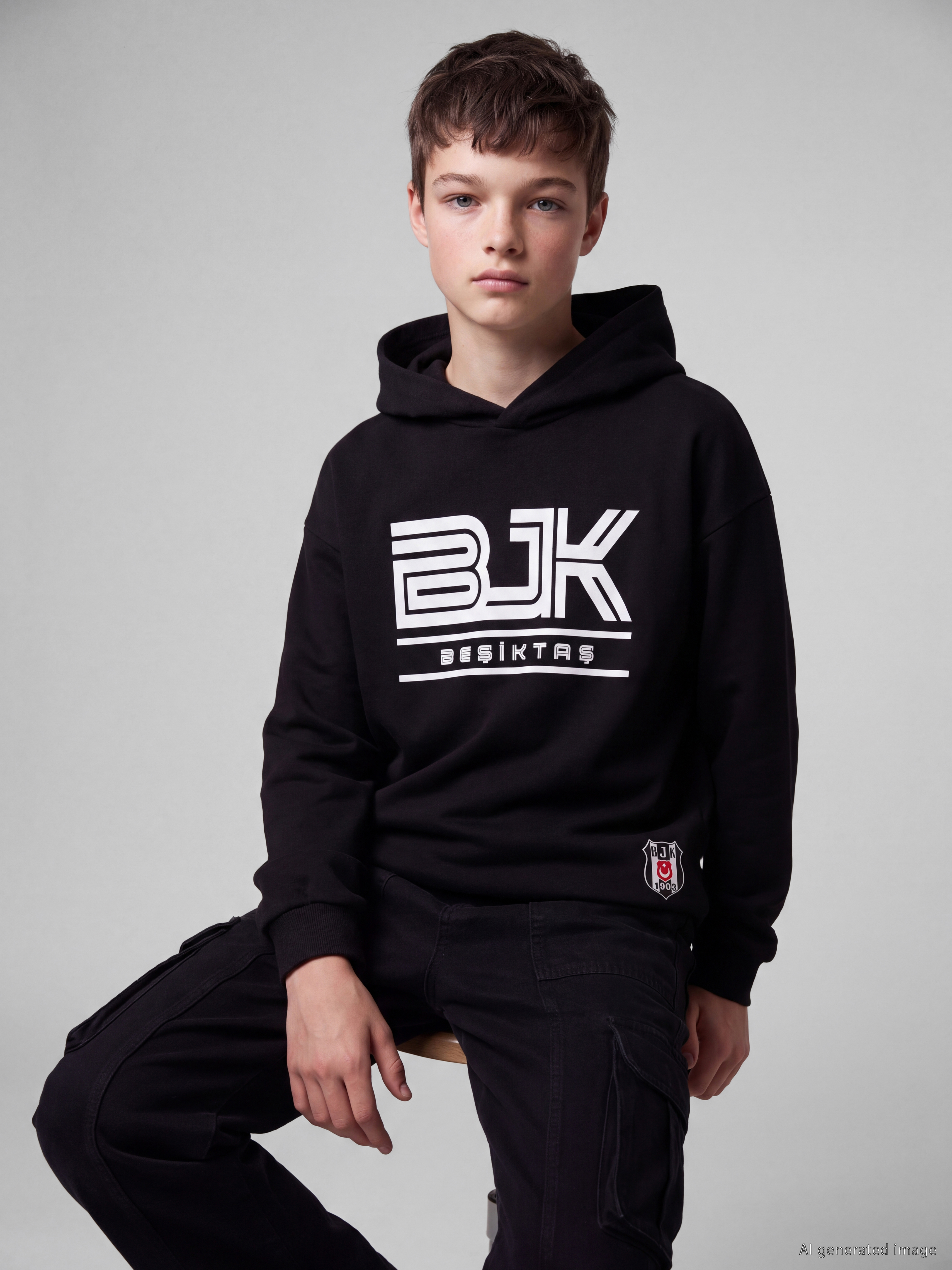 LCW Kids Beşiktaş Baskılı Erkek Çocuk Sweatshirt