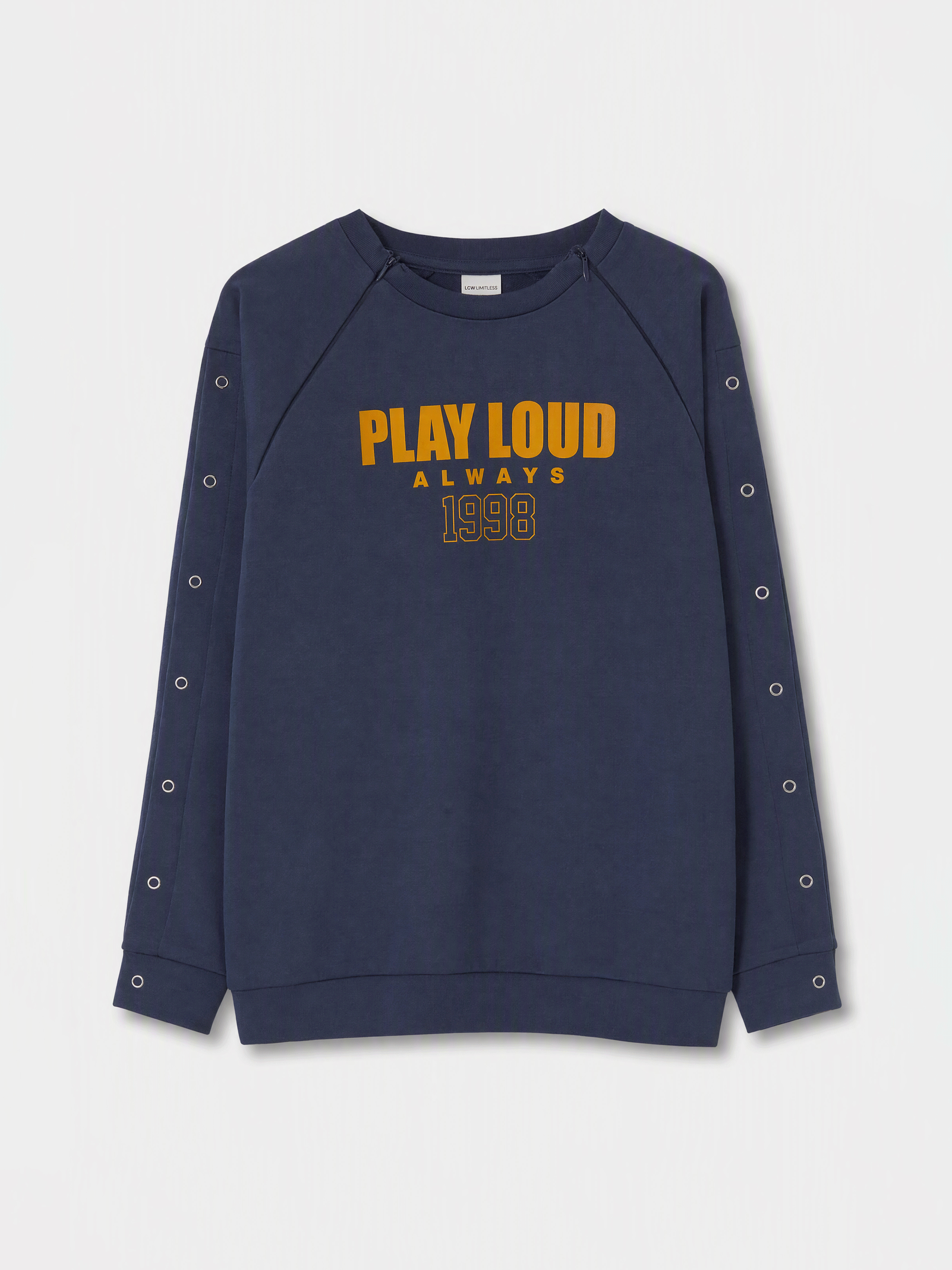 Lacivert Baskılı Kolay Giyilebilir Kız Çocuk Sweatshirt-2