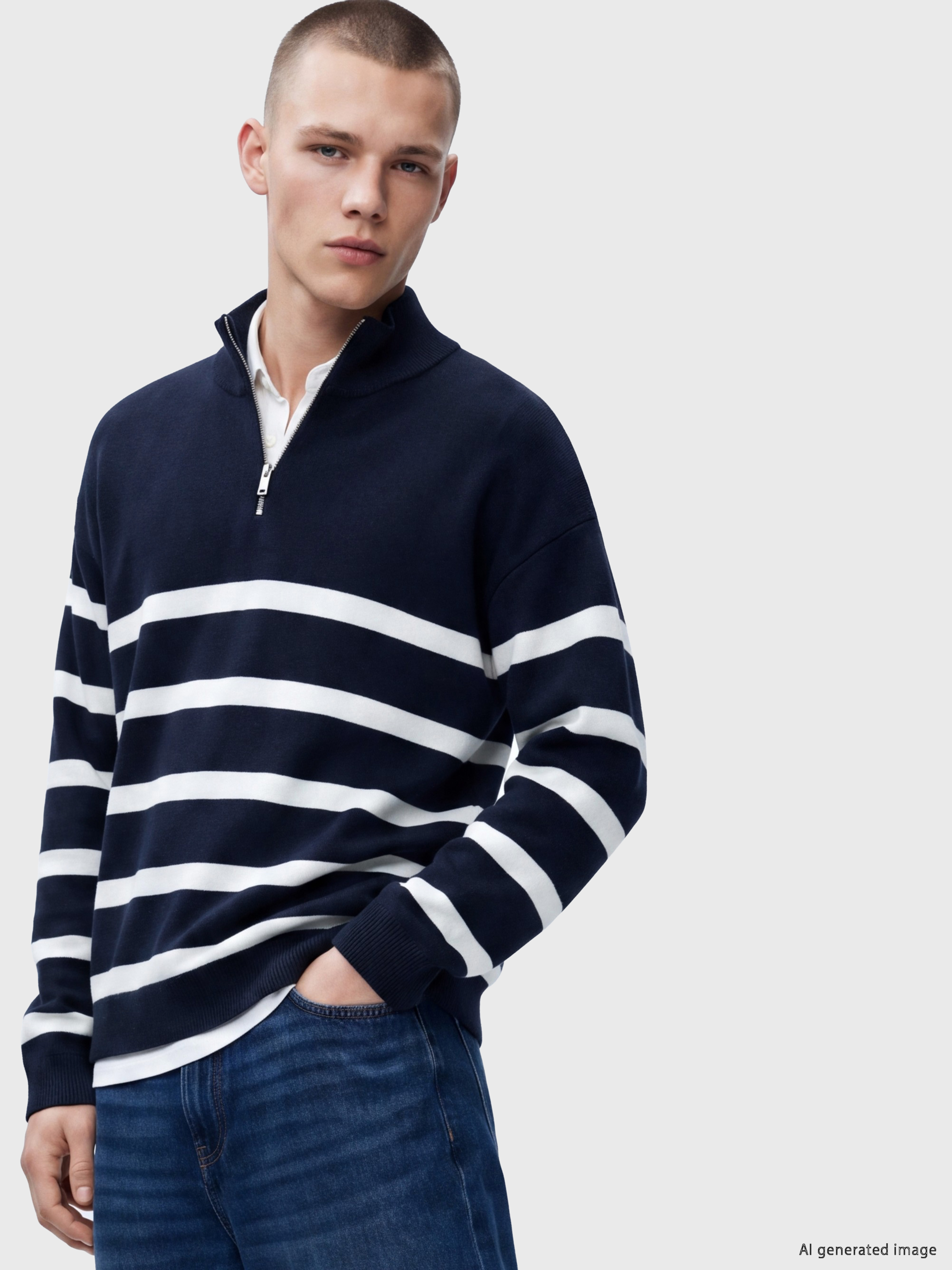 XSIDE Man Navy Sweater