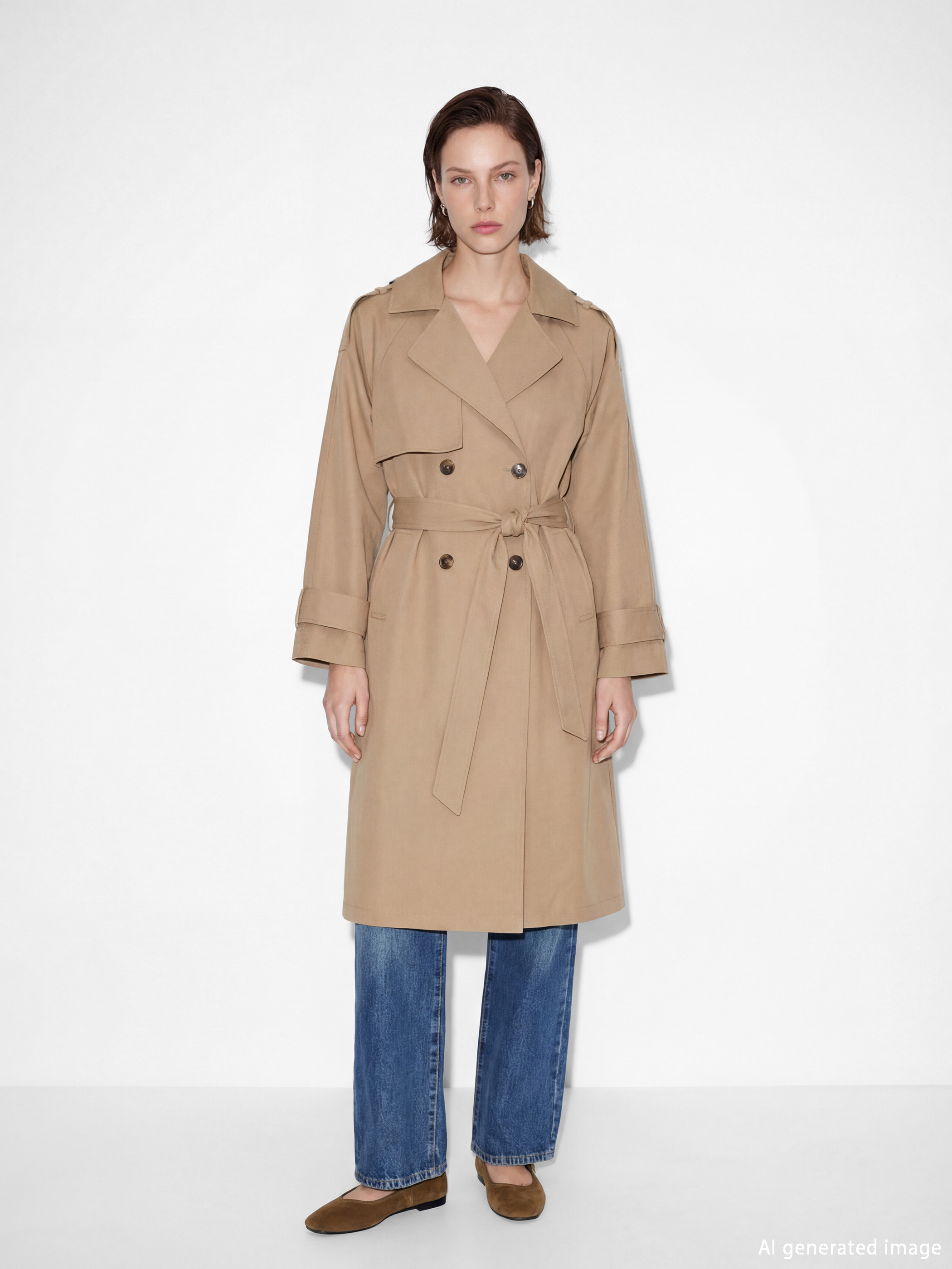 LCW Vision Trenchcoat aus Gabardine mit Gürtel für Damen