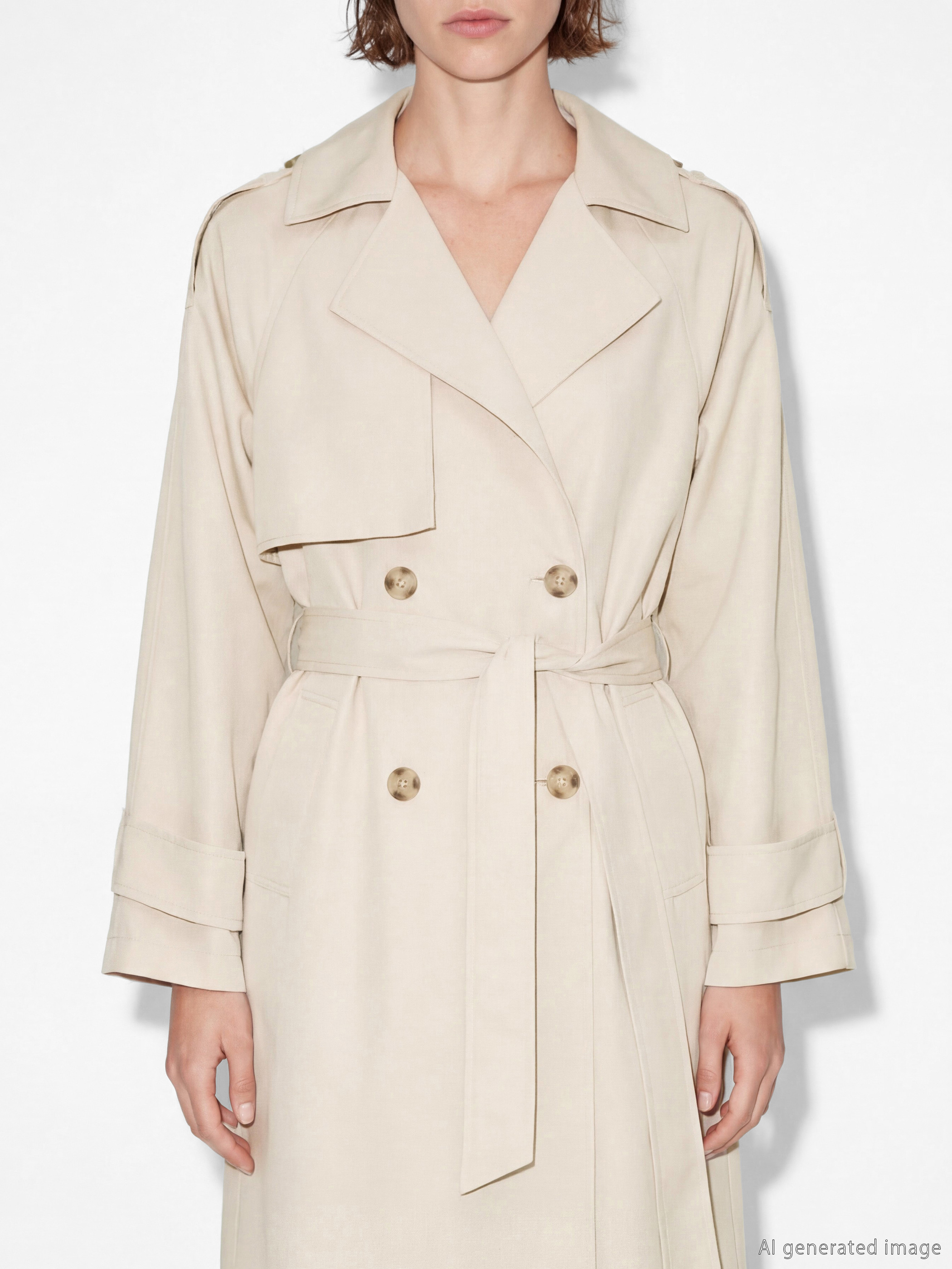 Καμπαρντίνα από γκαμπαρντίνα με ζώνη για γυναίκες-2