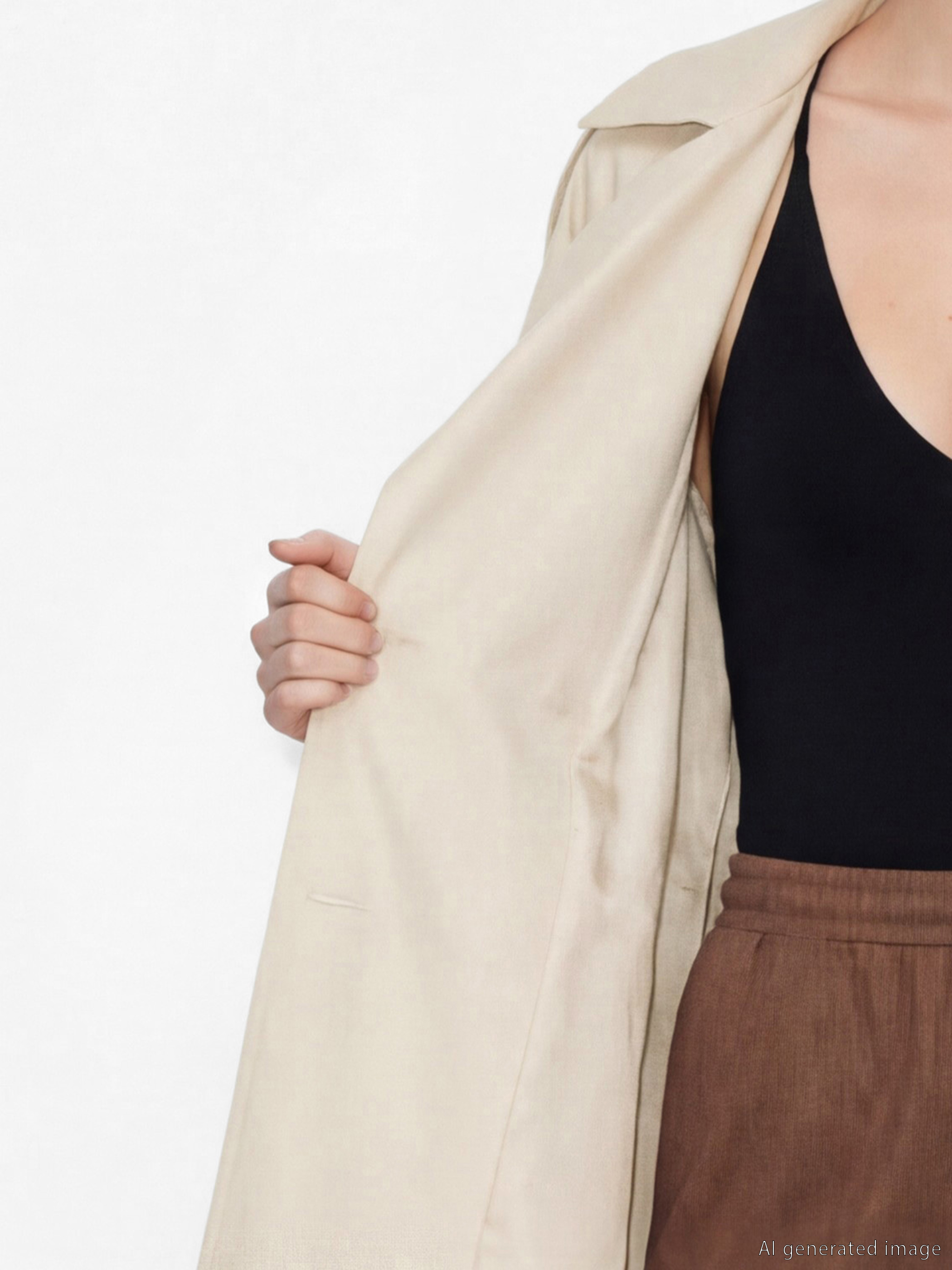 Καμπαρντίνα από γκαμπαρντίνα με ζώνη για γυναίκες-3