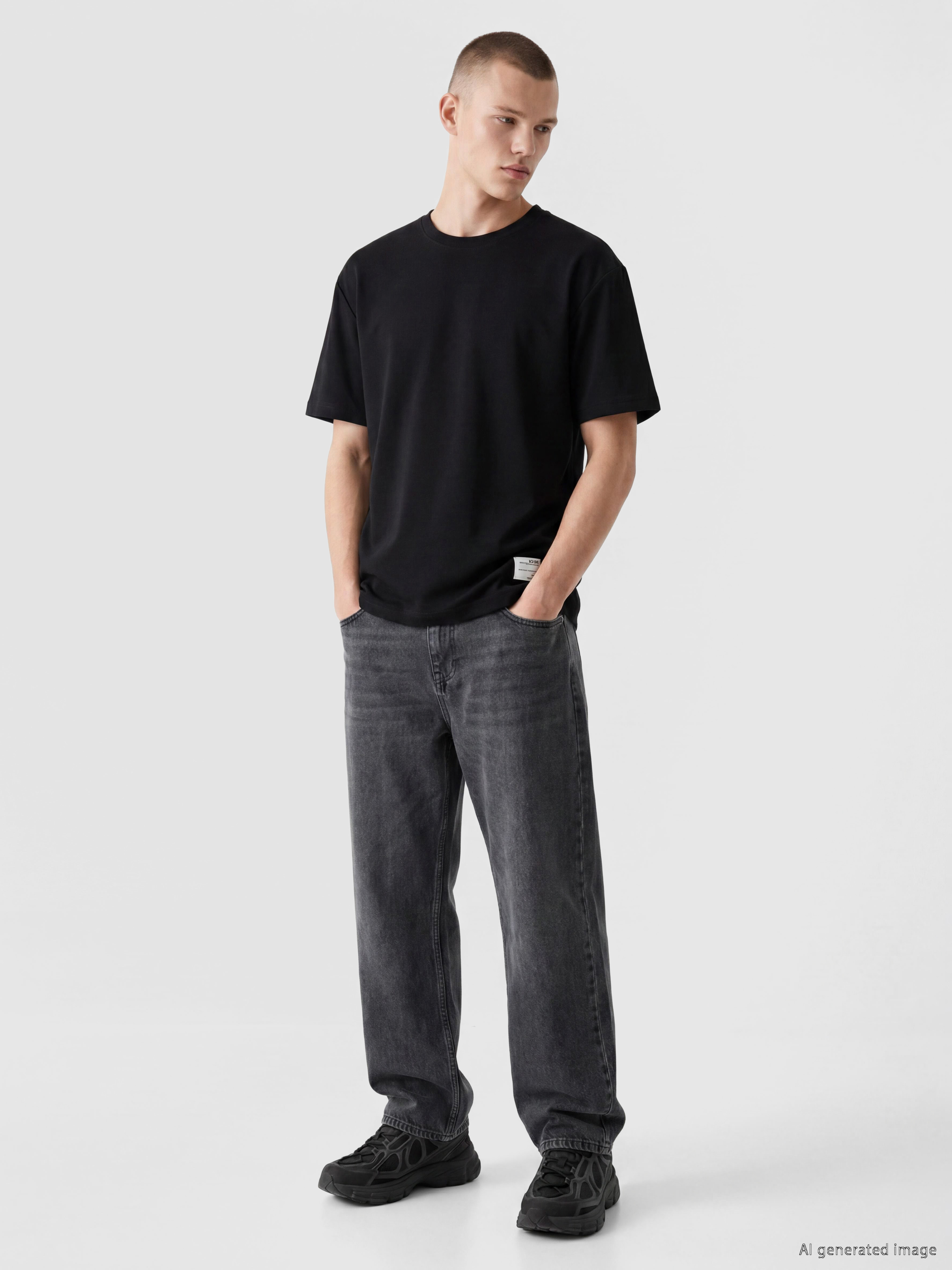 Tricou Negru Bărbat-1