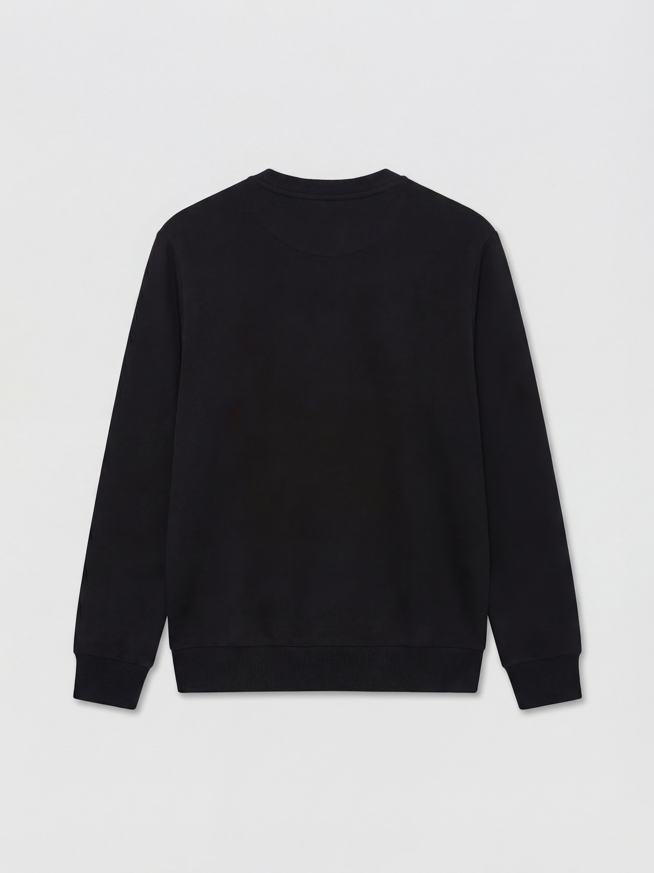 Siyah Bisiklet Yaka Nakışlı Erkek Sweatshirt-5