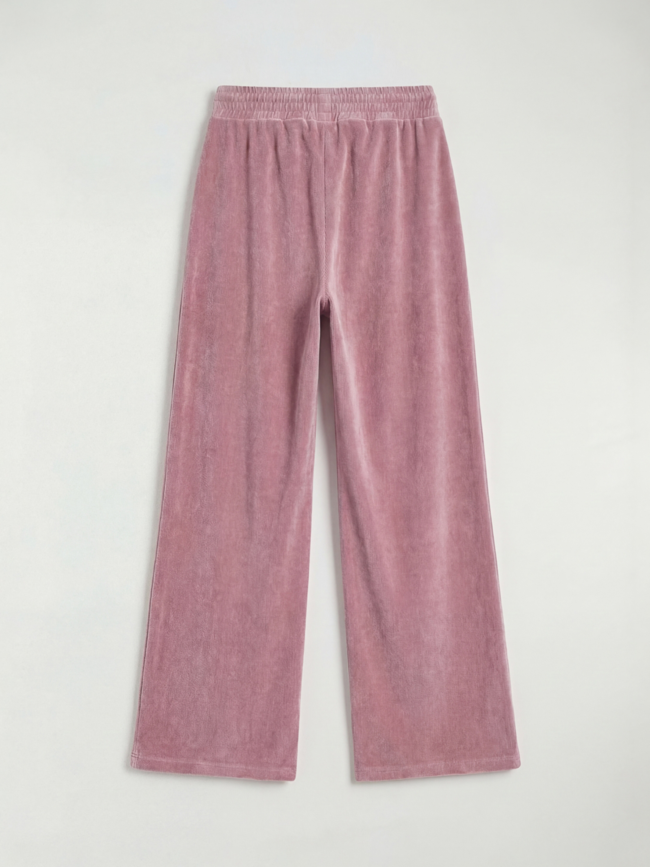 Lila Geniş Paça Kadife Kız Çocuk Eşofman Altı-1