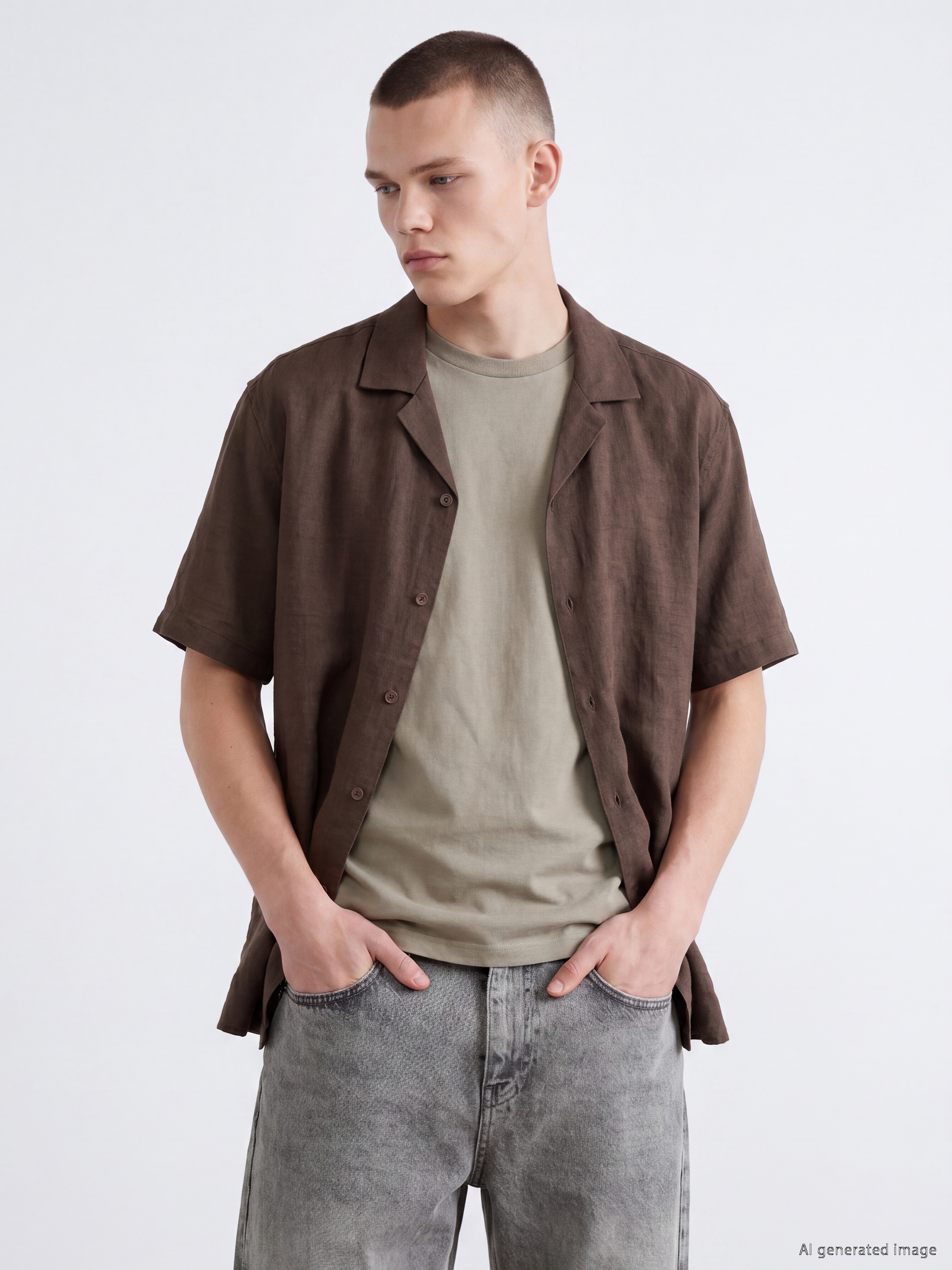 XSIDE Man Brown Shirt