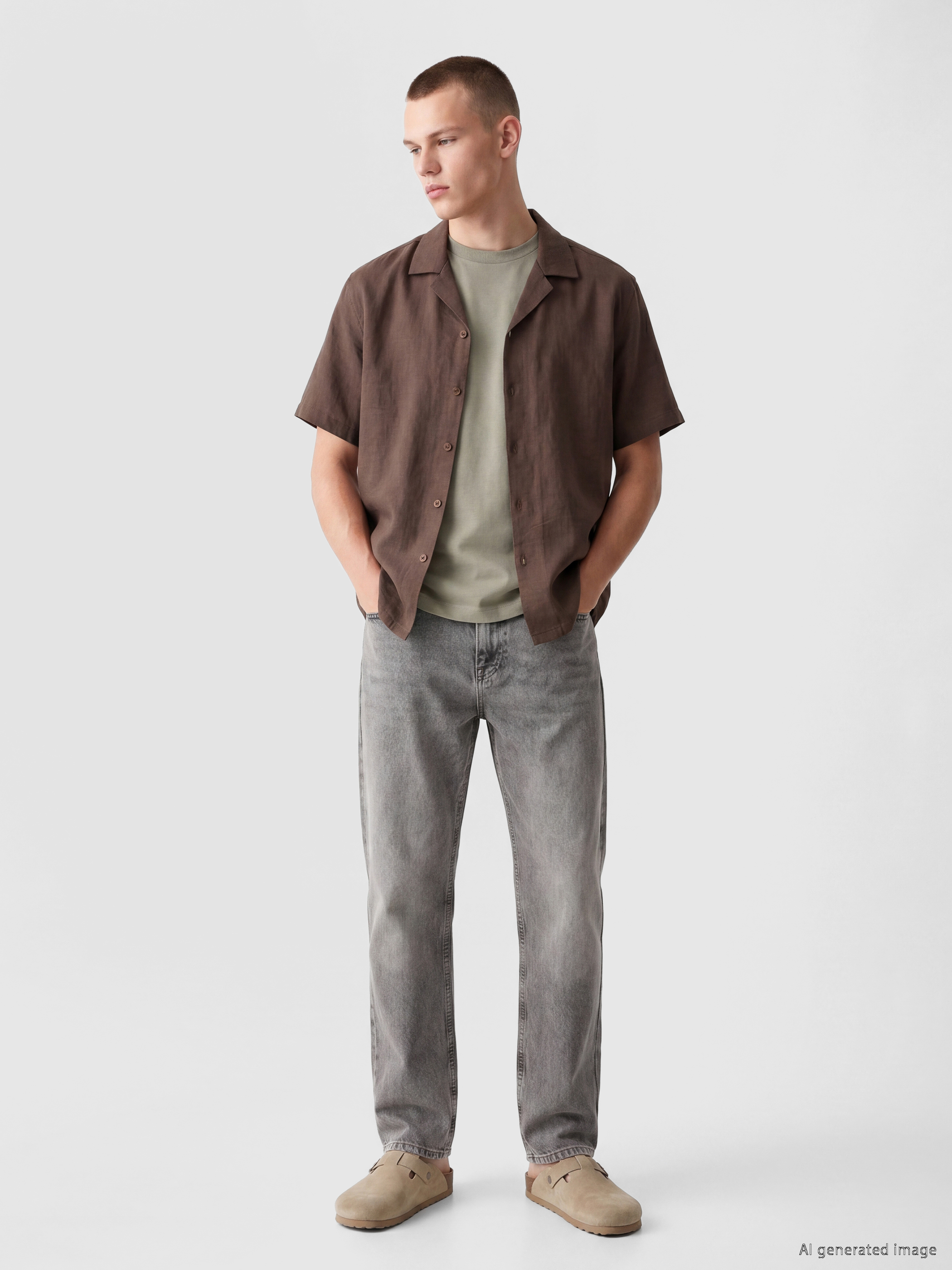 Man Brown Shirt-1