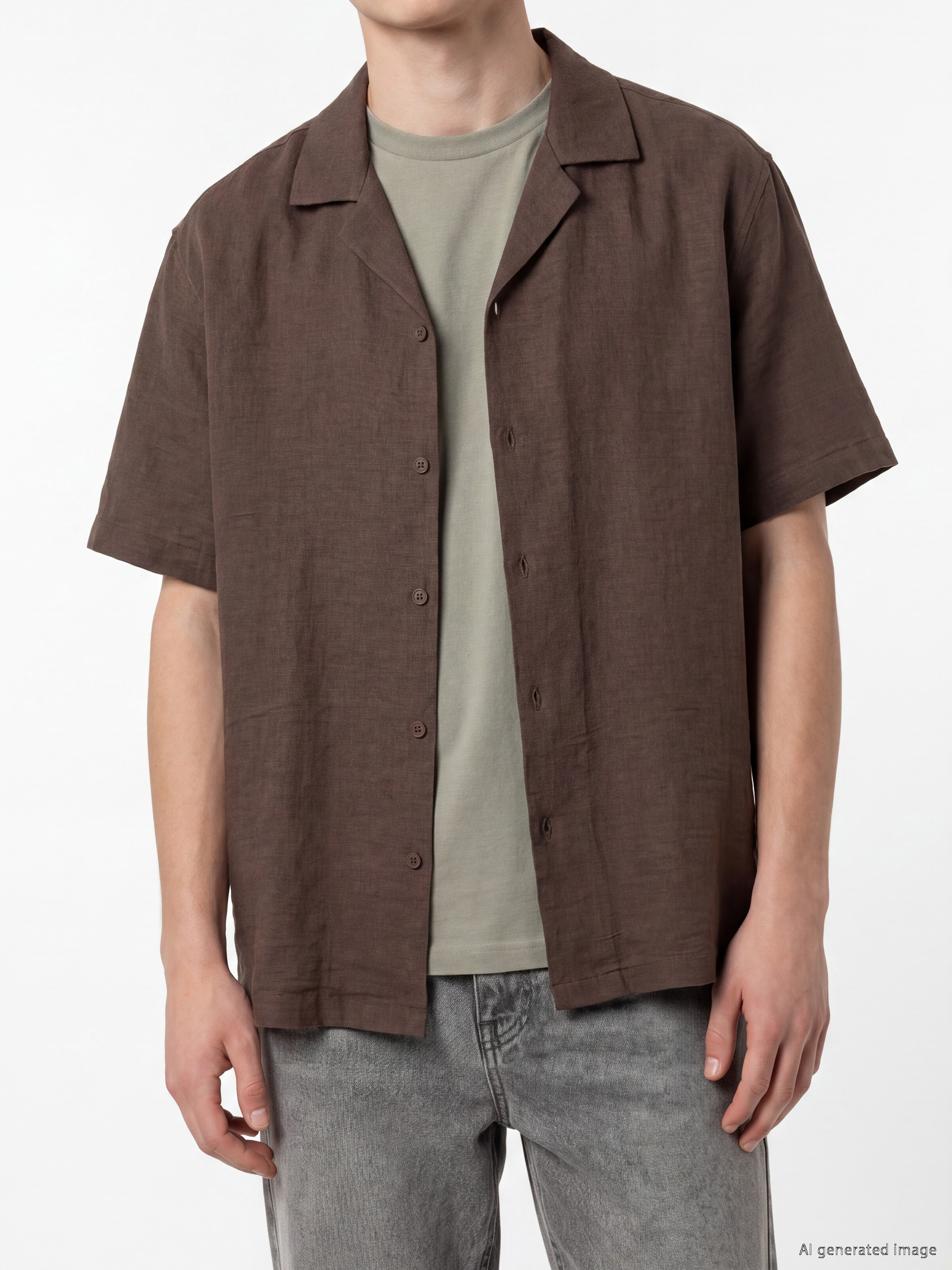 Man Brown Shirt-2