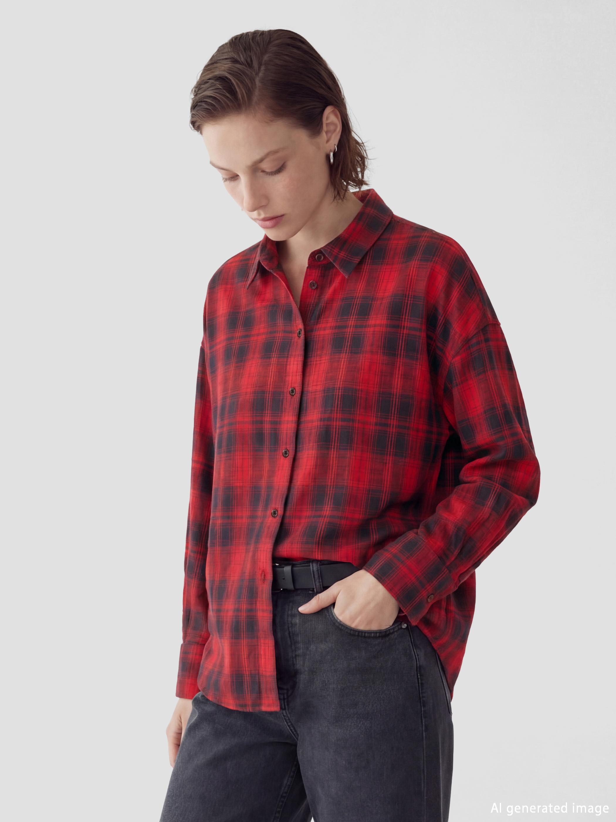 LCW Vision Әйелдер қызыл Фланель көйлек - W6AY27Z8-LPA