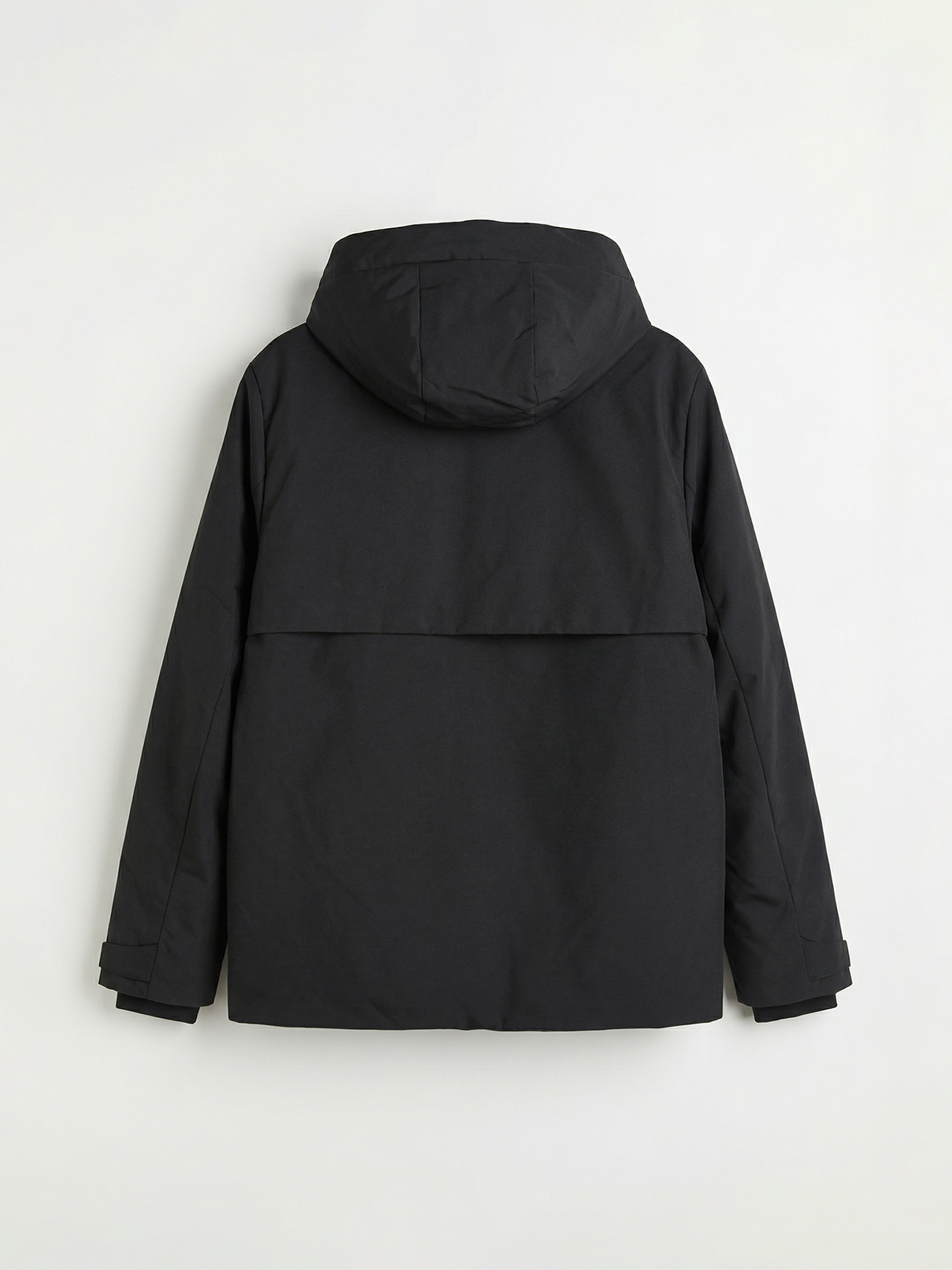 Siyah Standart Kalıp Kapüşonlu Erkek Şişme Mont-6