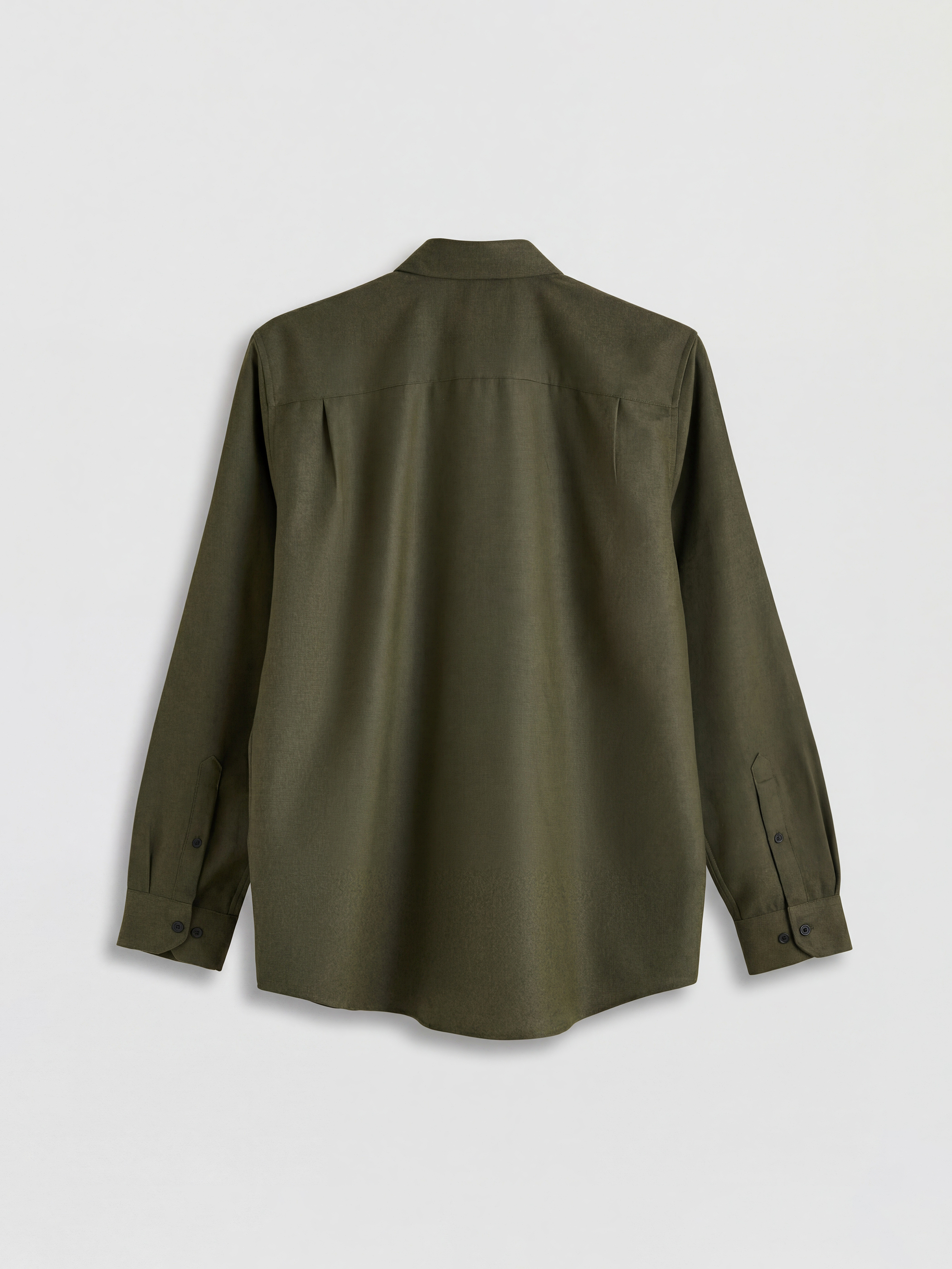 Haki Regular Fit Gabardin Erkek Gömlek-5