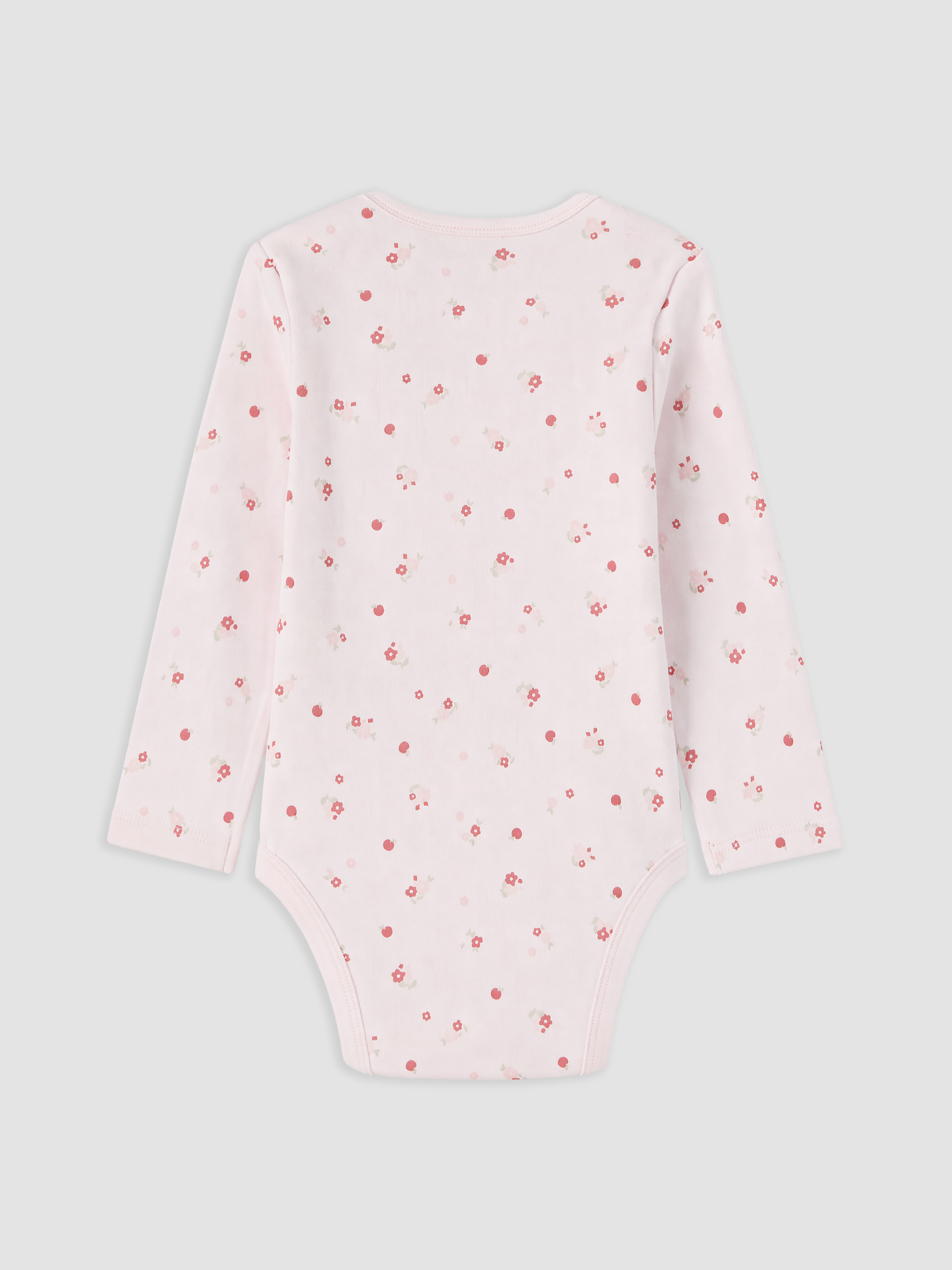 Pembe Bisiklet Yaka Çiçekli Kız Bebek Çıtçıtlı Body-1