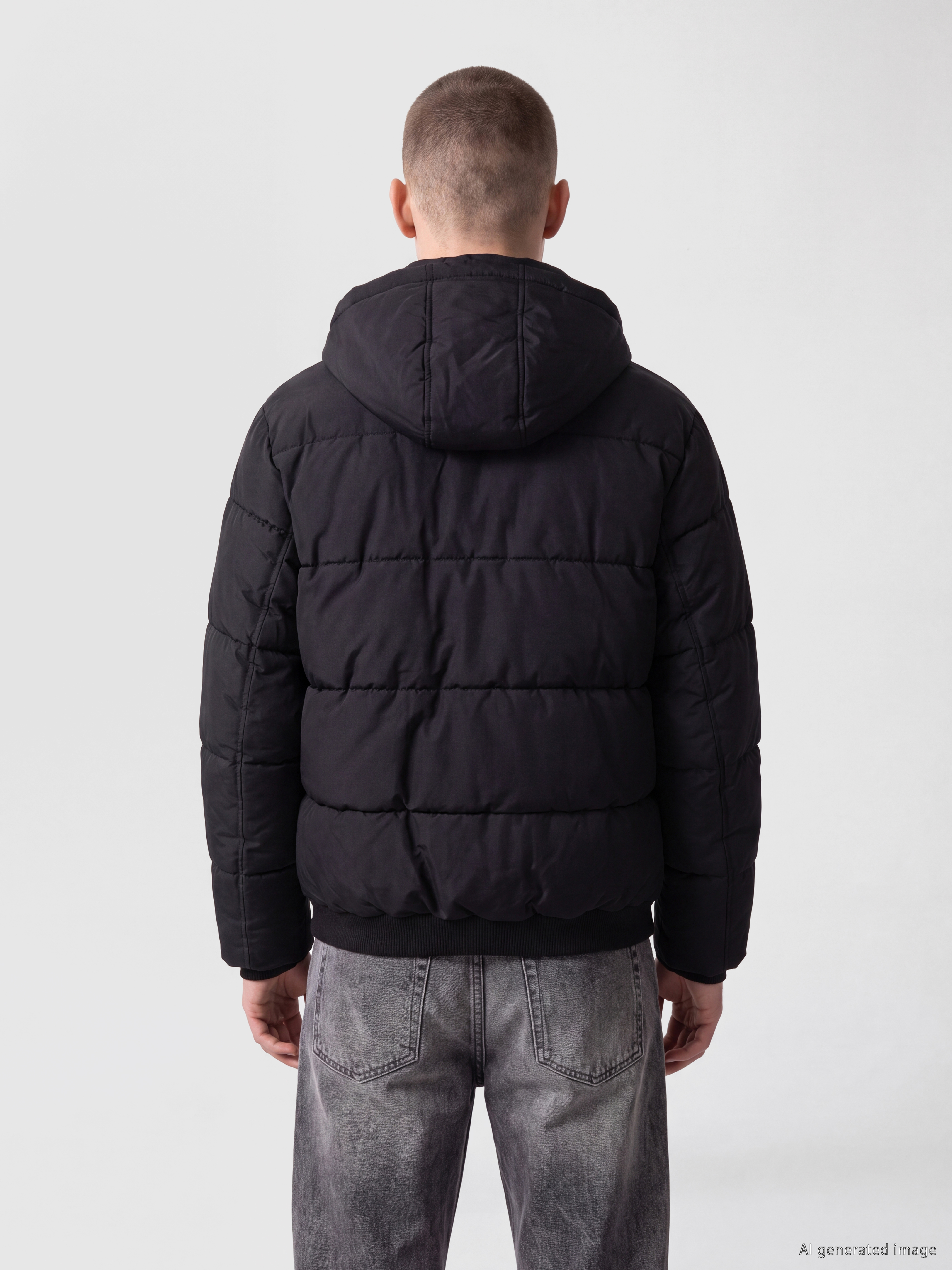 Regular Fit Hooded Men's Puffer Coat-4