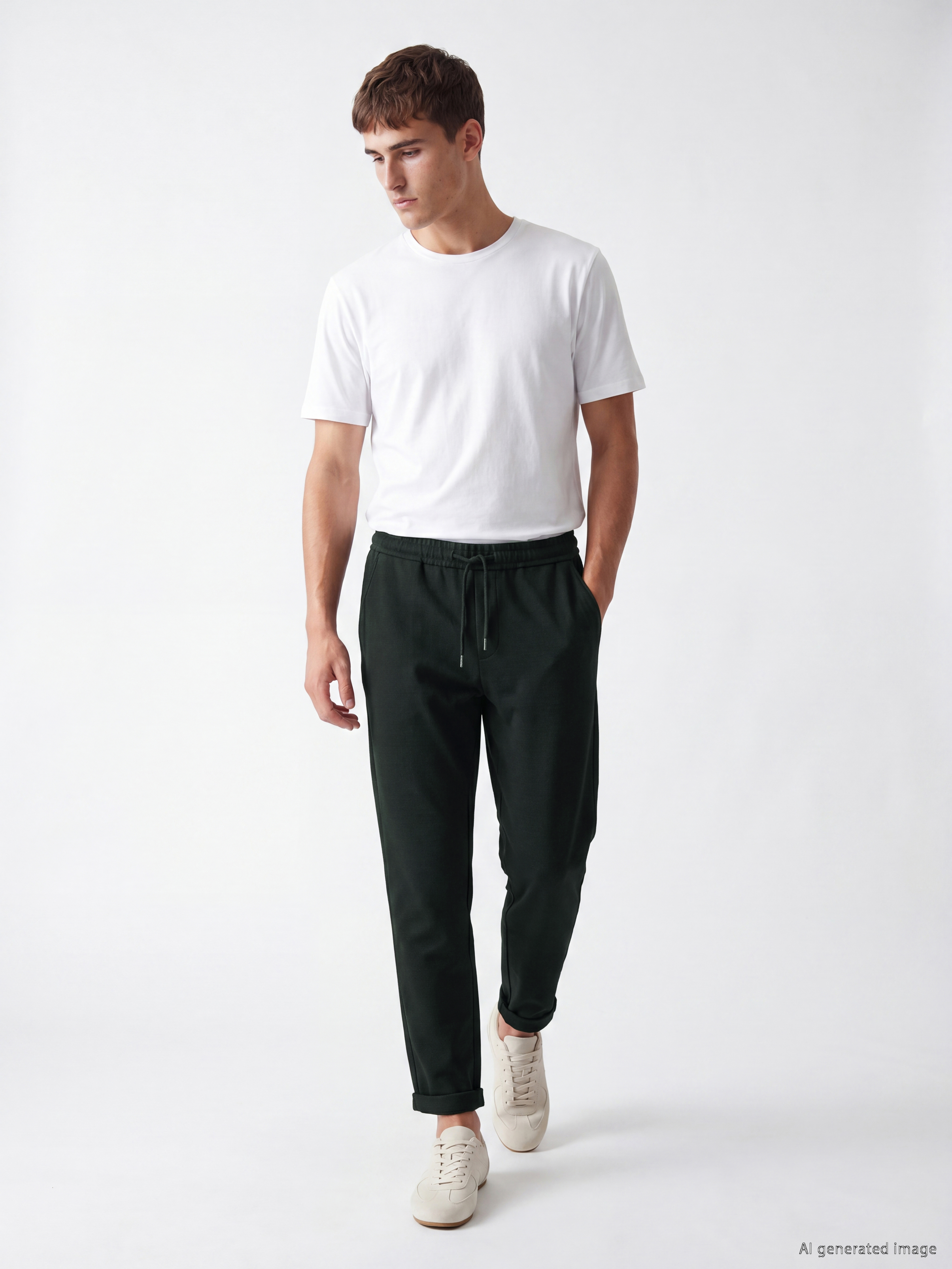 Petrol Relax Fit Erkek Pantolon-1