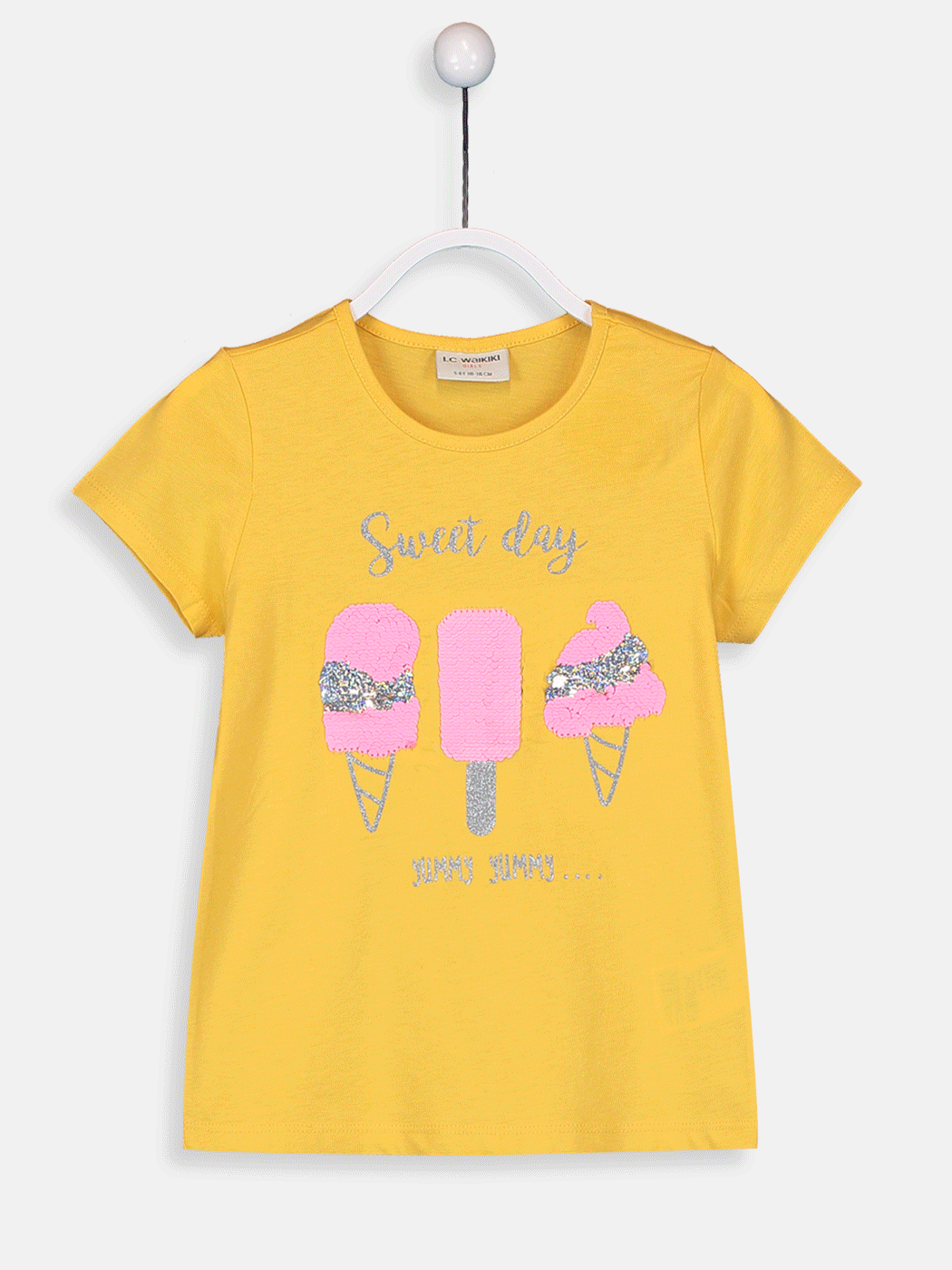 LCW Kids Mädchen T-Shirt aus Baumwolle mit Wendepailletten -9S3548Z4-FVD