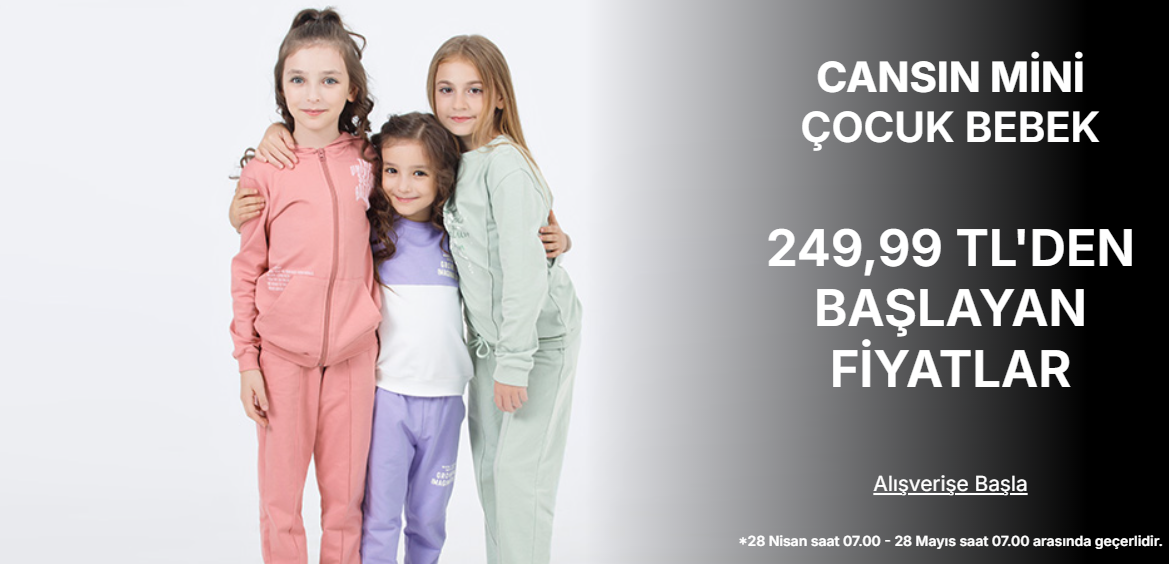 CANSINMİNİ ÇOCUK BEBEK ÜRÜNLERİNDE 249,99'DAN BAŞLAYAN FİYATLAR! 