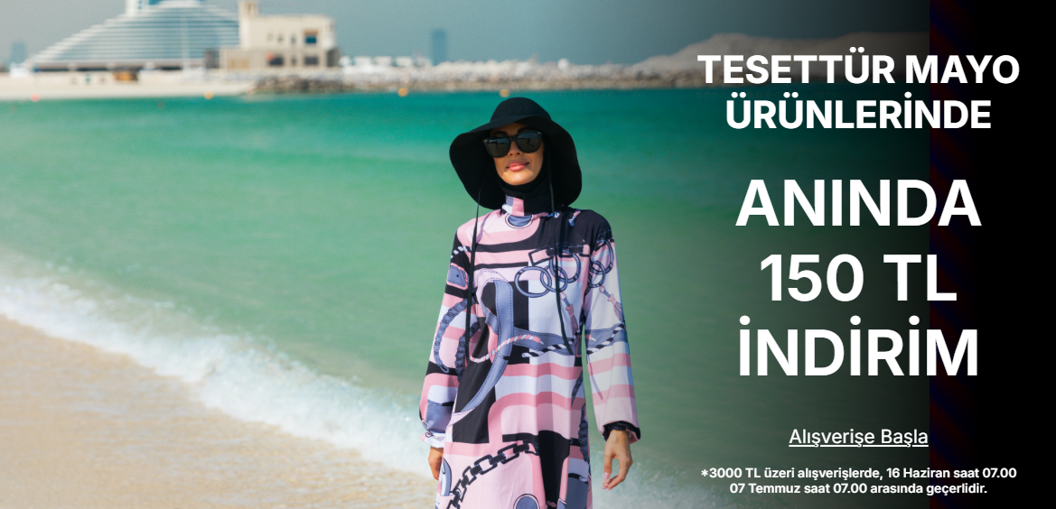 TESETTÜR MAYO ÜRÜNLERİNDE 3000 tlye 150 tl indirim