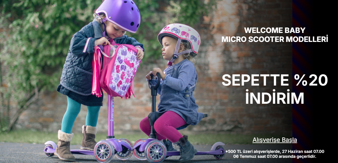 Micro Scooterlarda 500 TL ve Üzerine %20 İndirim
