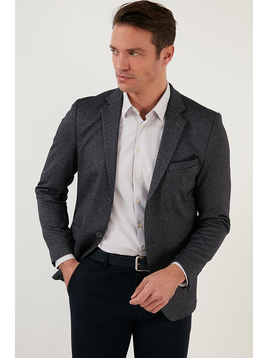 Lacivert Buratti Regular Fit 6 Drop Tek Yırtmaçlı Blazer Ceket Erkek CEKET 216FASERA