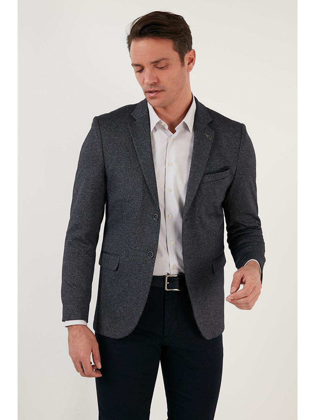 Lacivert Buratti Regular Fit 6 Drop Tek Yırtmaçlı Blazer Ceket Erkek CEKET 216FASERA-3