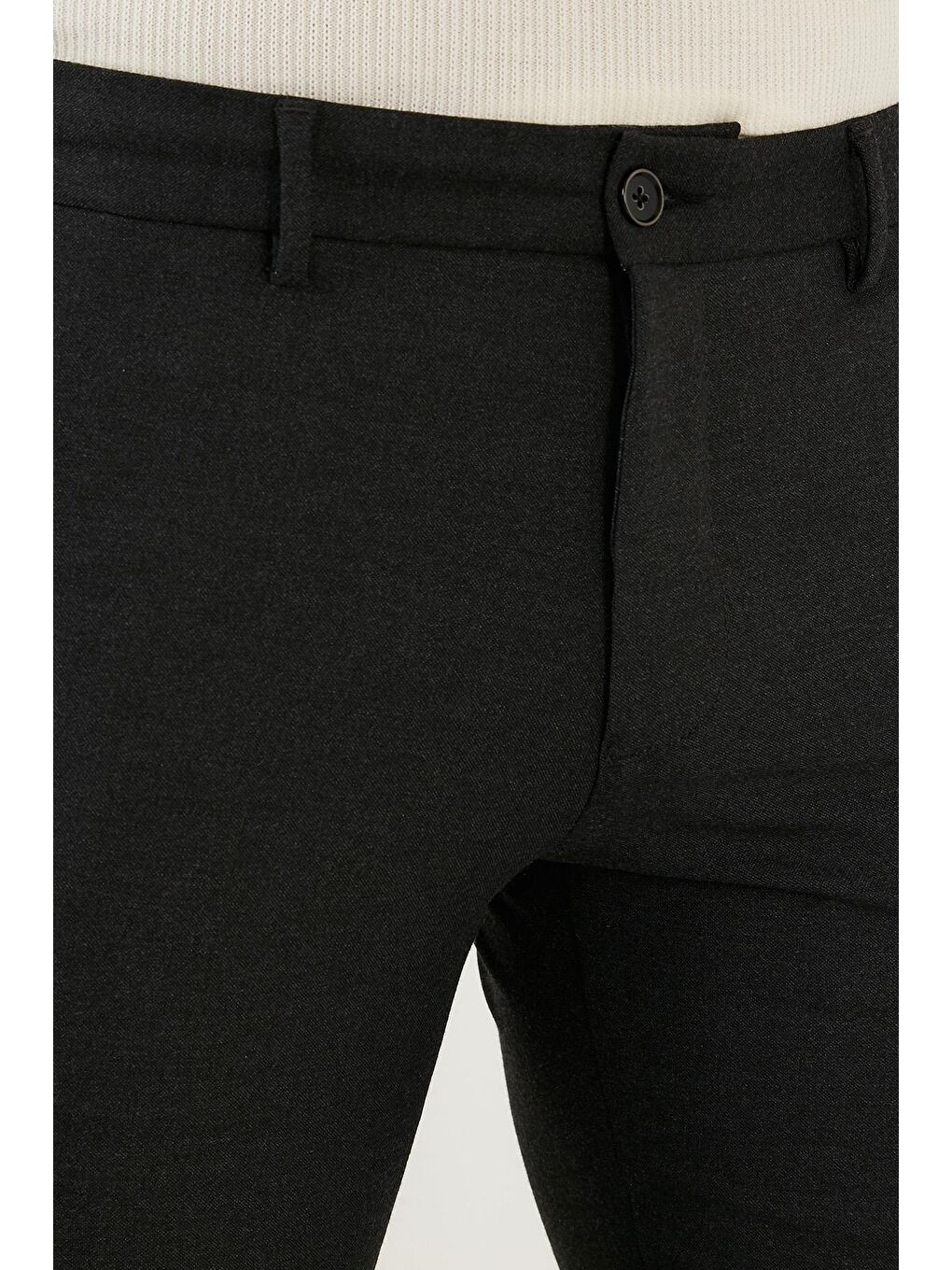 Siyah Pamuklu Normal Bel Slim Fit Dar Paça Erkek Pantolon 216SACURE-4