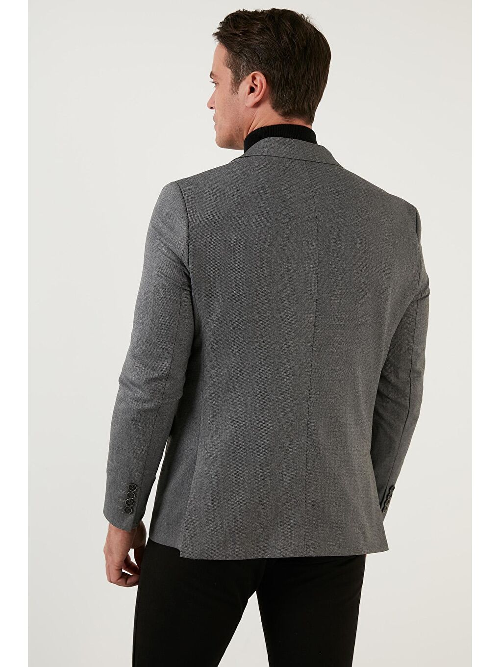 Gri Slim Fit 6 Drop Çift Yırtmaçlı Blazer Erkek Ceket 216SERARDO-4