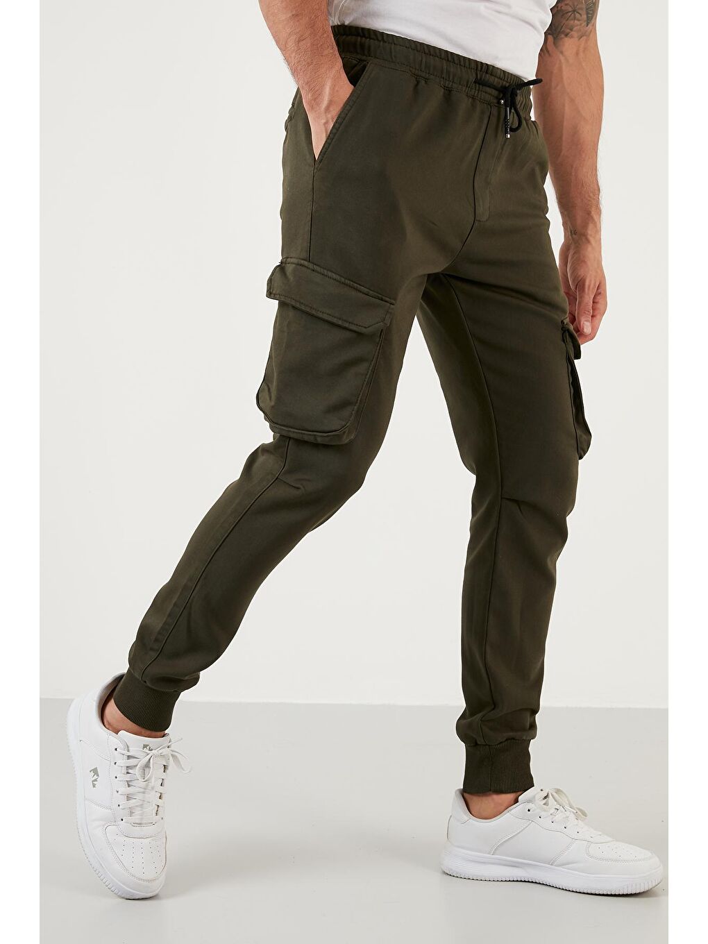 Haki Relaxed Fit Pamuklu Cepli Kargo Pantolon 5171697