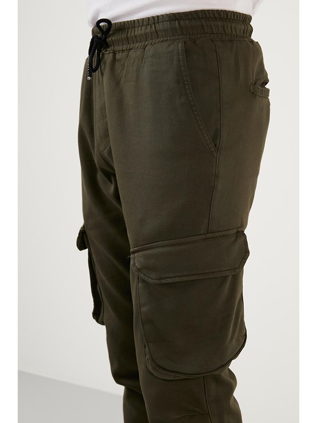 Haki Relaxed Fit Pamuklu Cepli Kargo Pantolon 5171697-4