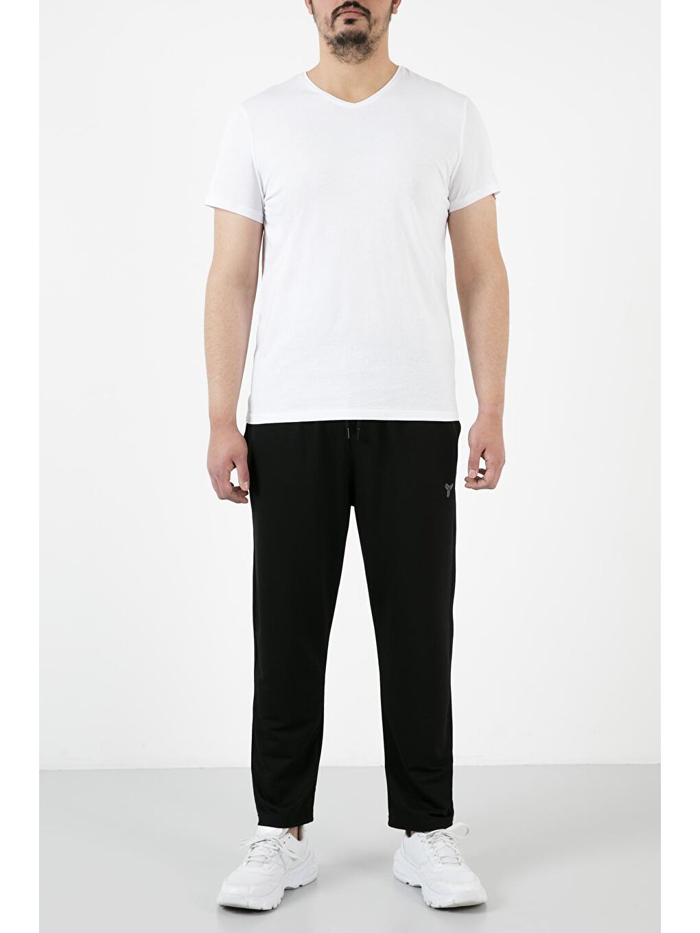 Siyah Belden Bağlamalı Cepli Eşofman Altı 568D215