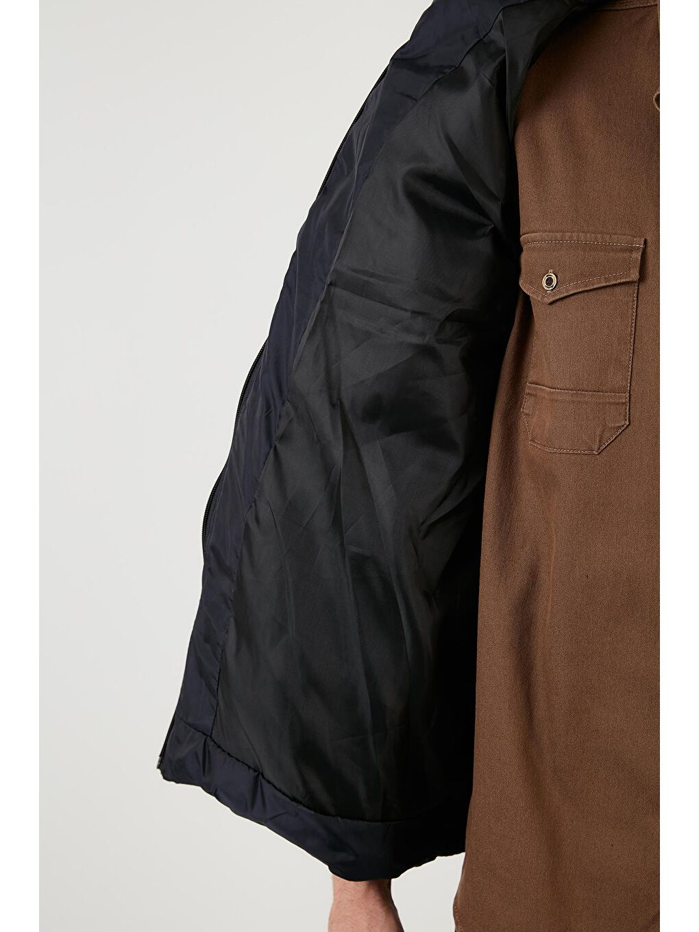 Lacivert Fermuarlı Cepli Kapüşonlu Şişme Yelek 5760066-3