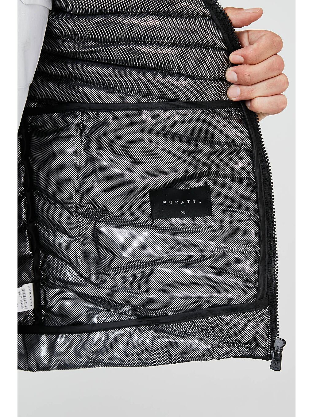 Siyah Fermuarlı Dik Yaka Kapitone Şişme Erkek Yelek 5852004-4