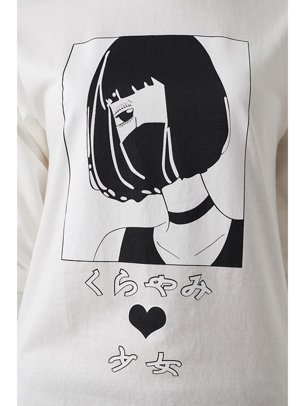 Ekru Pamuklu Baskılı Bisiklet Yaka Örme Tunik 5863849-3