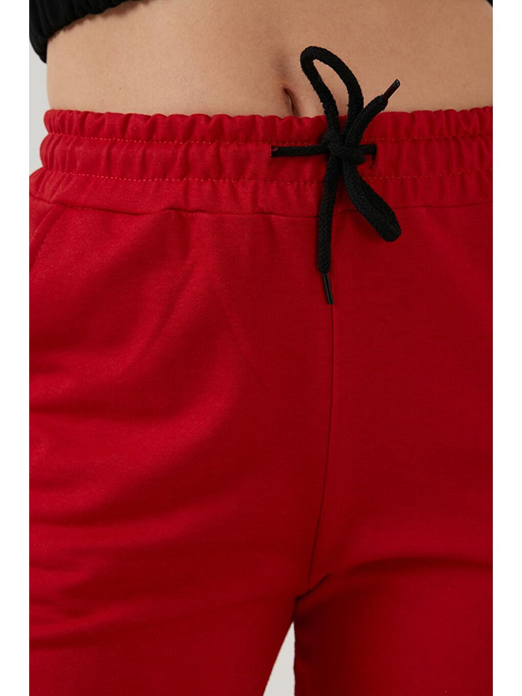 Kırmızı Pamuklu Beli Ve Paçası Lastikli Basic Jogger Eşofman Altı 5864171-4